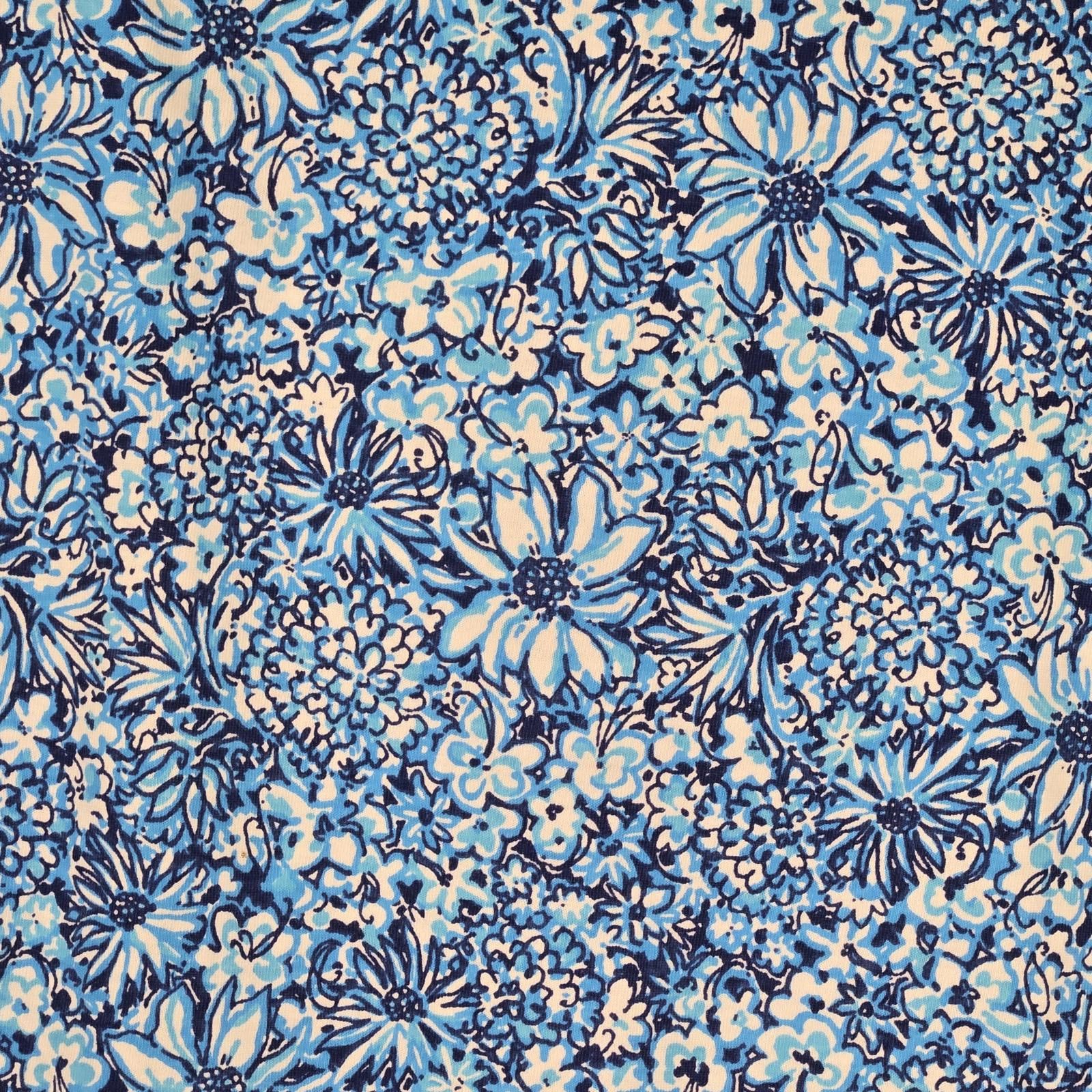 Designer Lilly Pulitzer Dress Blue Blooming Together Flowers Size XS Size XS / US 0-2 / IT 36-38 - 2 Thumbnail