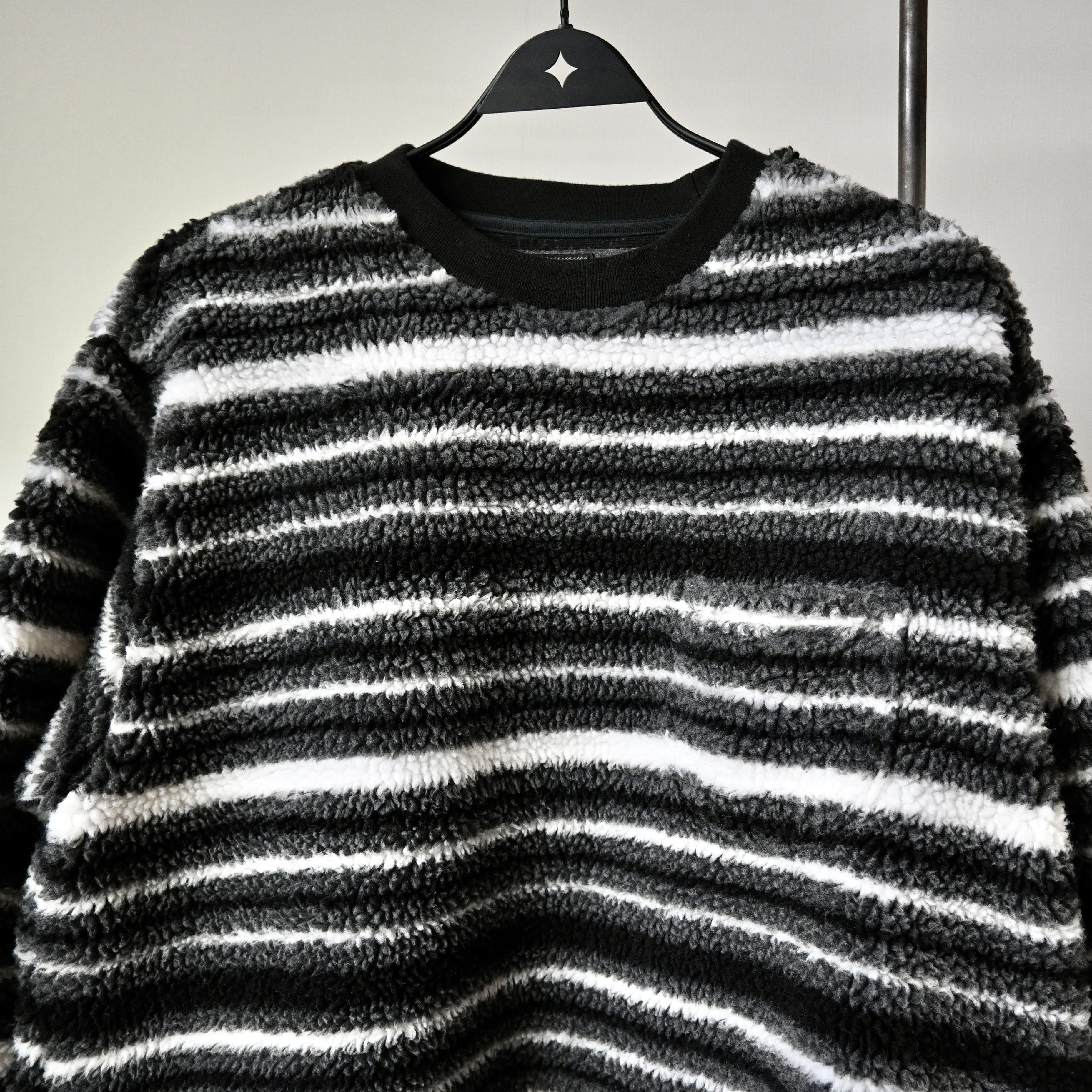 Beams Plus BEAMS Plus striped chunky fleece crewneck pullover Size US L / EU 52-54 / 3 - 6 Thumbnail