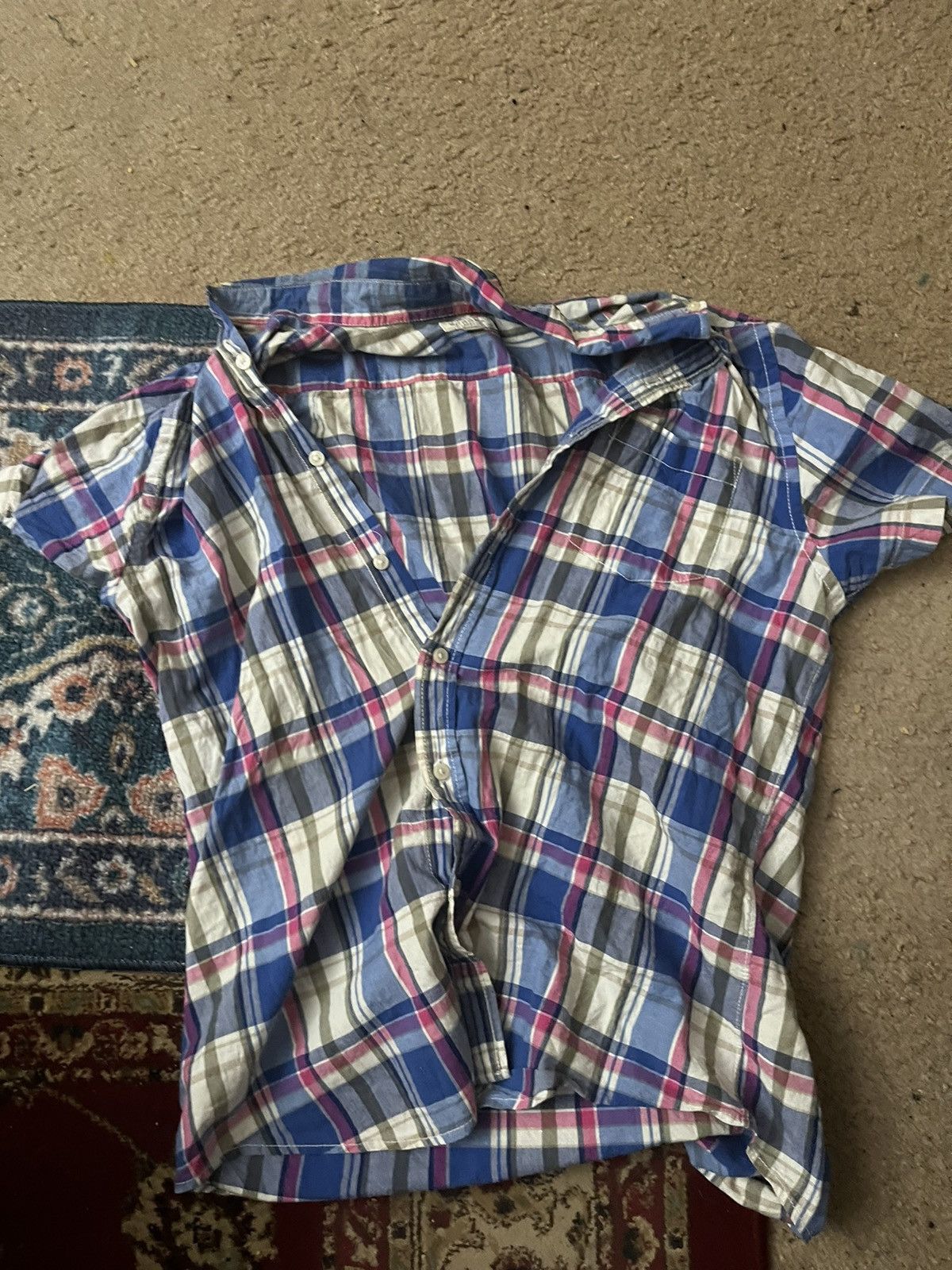 Japanese Brand × Vintage Vintage Madras Oxford Shirt Size US M / EU 48-50 / 2 - 2 Thumbnail