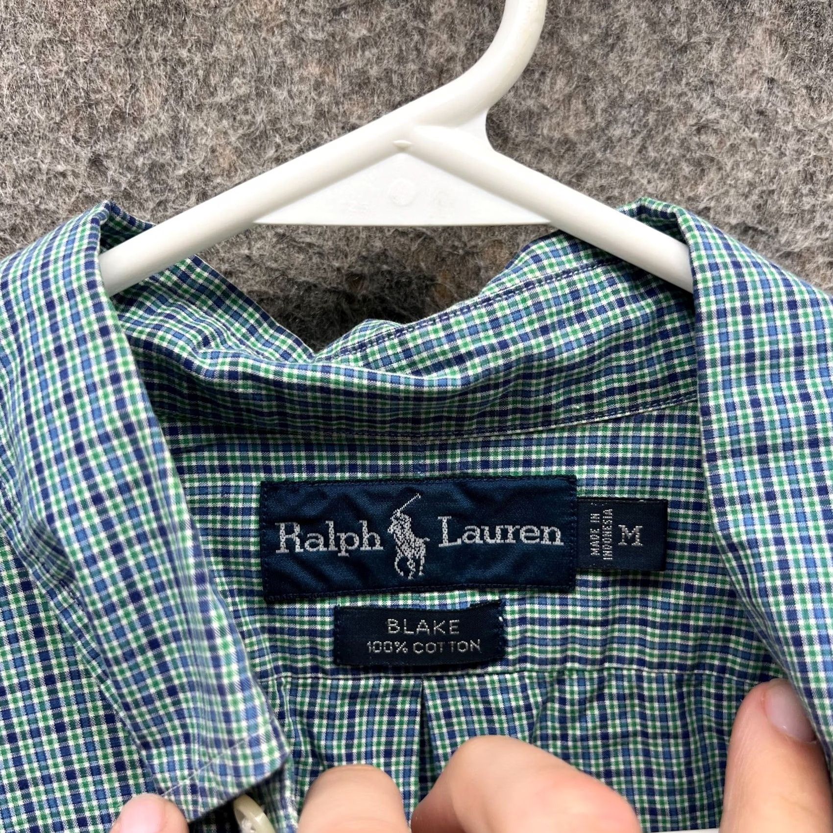 Polo Ralph Lauren VINTAGE Polo Ralph Lauren Shirt Mens M Blue Custom Blake Oxford Gingham Polo Ralph Lauren Shirt Button-Up Short Sleeve Collared Size US M / EU 48-50 / 2 - 3 Thumbnail