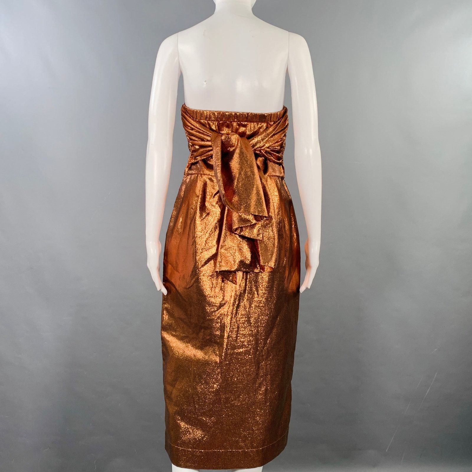 Other Size S Gold Metallic Shiny Strapless Cocktail Dress Size S / US 4 / IT 40 - 3 Thumbnail