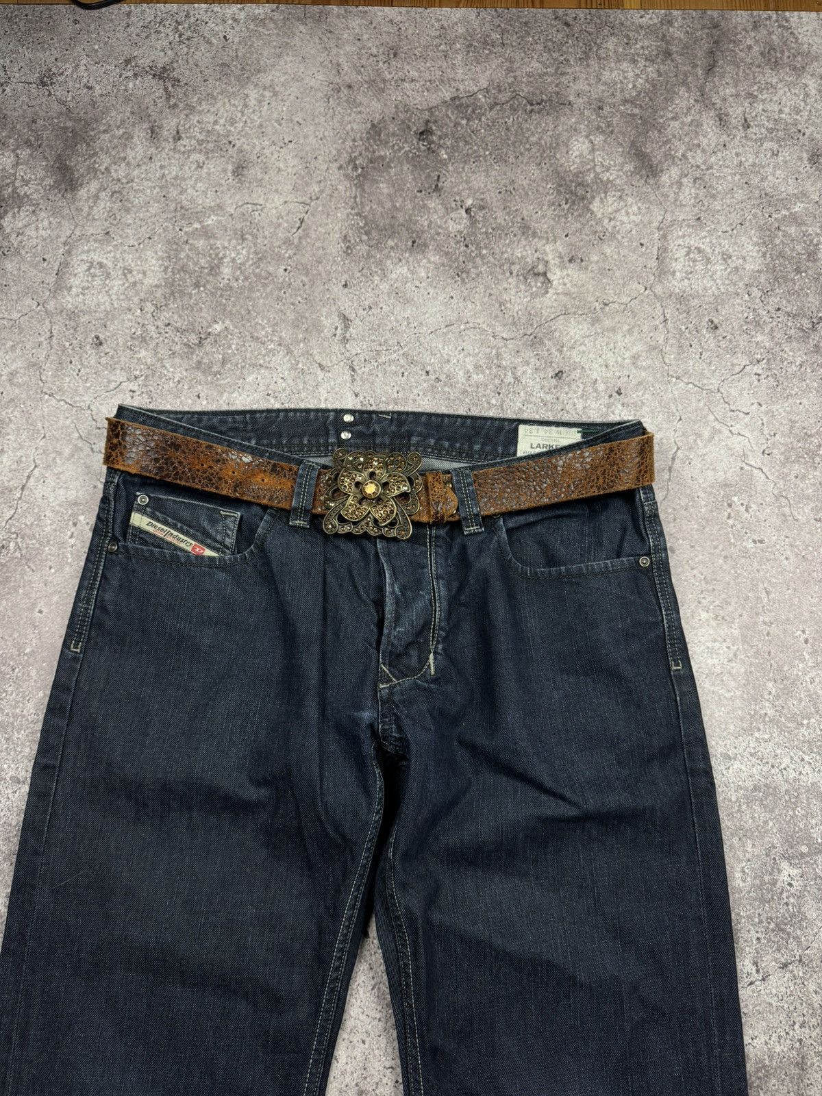Japanese Brand 00’s NUMBER NINE STYLE FLOWER LEATHER RARE Y2K BELT VINTAGE Size ONE SIZE - 4 Thumbnail