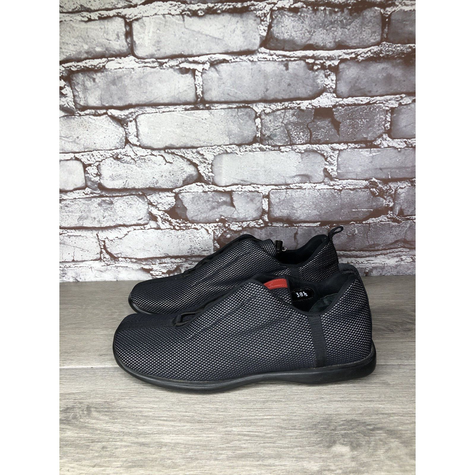 Prada Prada Sport Black Mesh Synthetic Drawstring Driving Shoes Wo Size US 8 / IT 38 - 22 Thumbnail