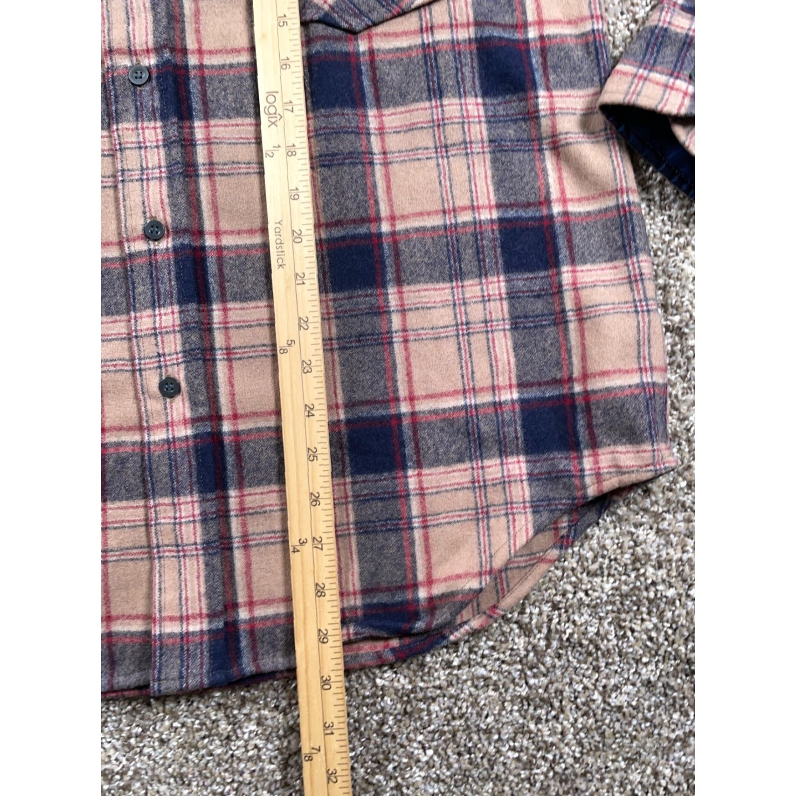 Vintage Jean Phillipe Wool Flannel Shirt Large Beige Blue Plaid Button-Up Long Sleeve Casual Mens Size US L / EU 52-54 / 3 - 7 Thumbnail