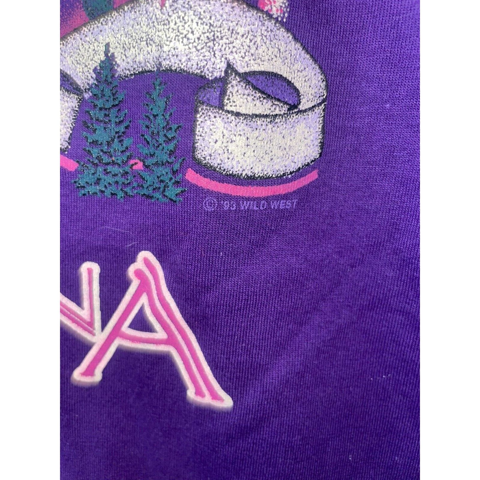 Jerzees Vintage Montana Wildflower Shirt Flower Purple Tee VTG 90s Size US L / EU 52-54 / 3 - 6 Thumbnail