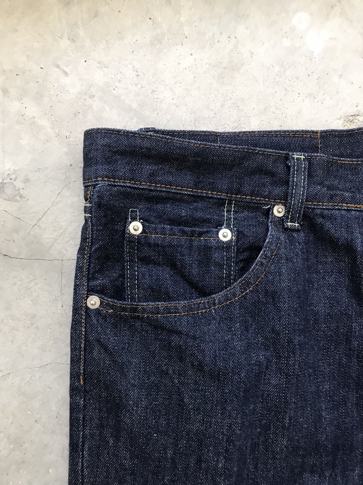 Japanese Brand ONIGASHIMA Raiijin Painted Blue Denim Jeans Size US 36 / EU 52 - 7 Thumbnail