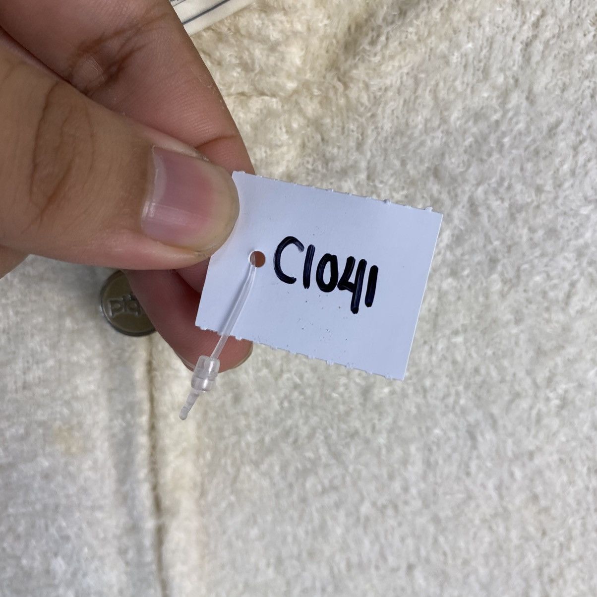 Japanese Brand DL Pique White fur shaggy Knitwear #C1041 Size M / US 6-8 / IT 42-44 - 11 Thumbnail
