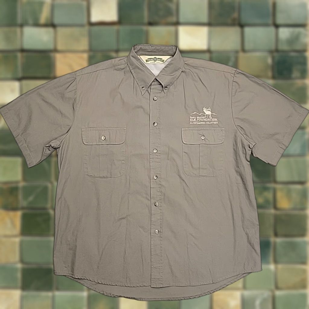 Vintage VINTAGE Rocky Mountain Elk Foundation Shirt Mens L Brown RMEF Hunt Size US L / EU 52-54 / 3 - 1 Thumbnail