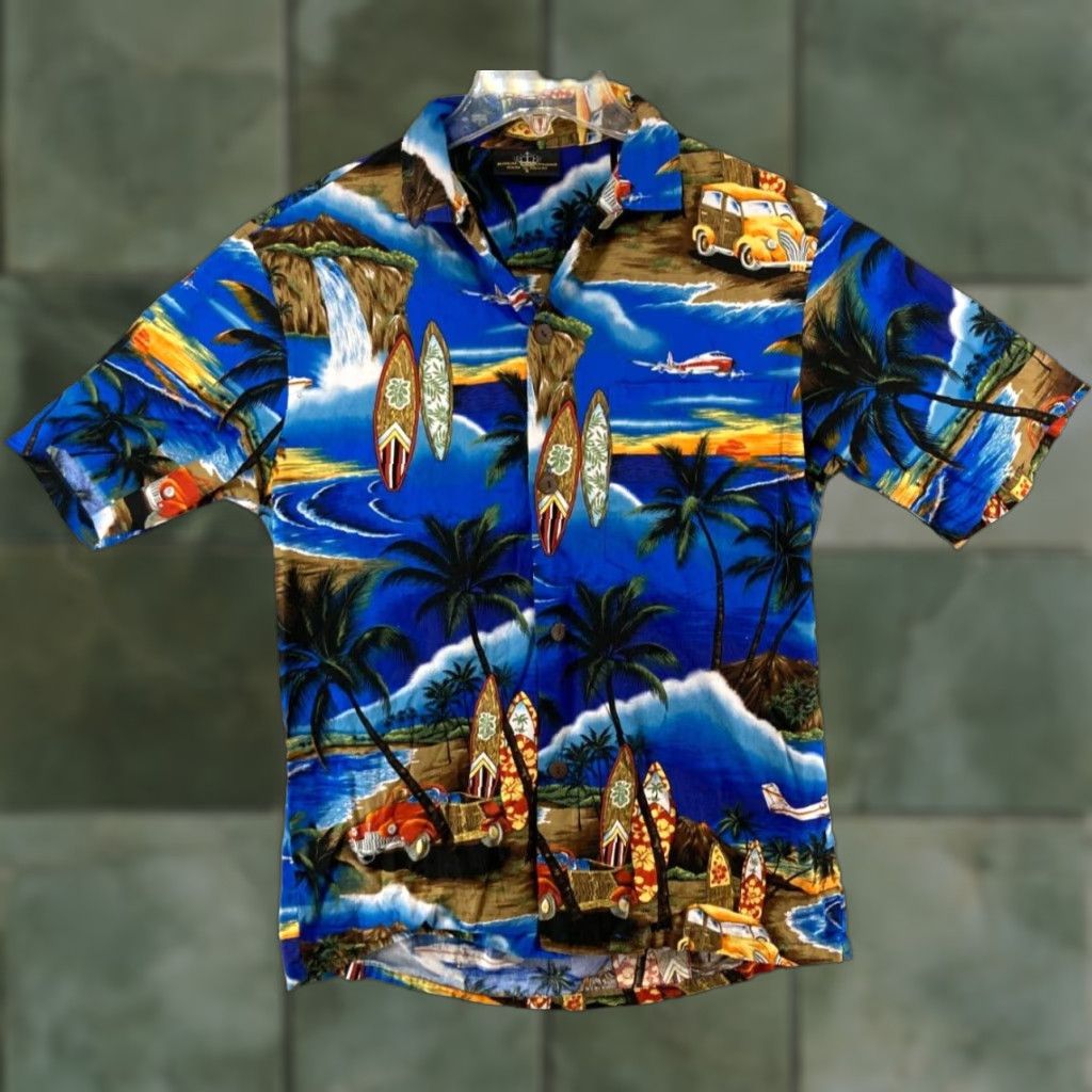 Vintage Royal Creations Mens Shirt Small Blue Hawaiian Tropical Surf Button-Up Size US S / EU 44-46 / 1 - 1 Thumbnail