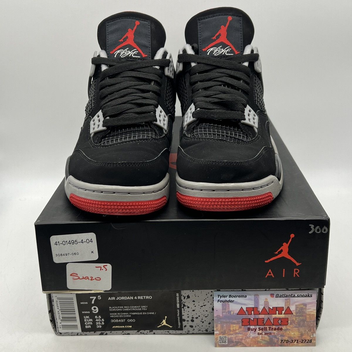 Jordan Brand Air Jordan 4 bred Size US 7.5 / EU 40-41 - 2 Thumbnail