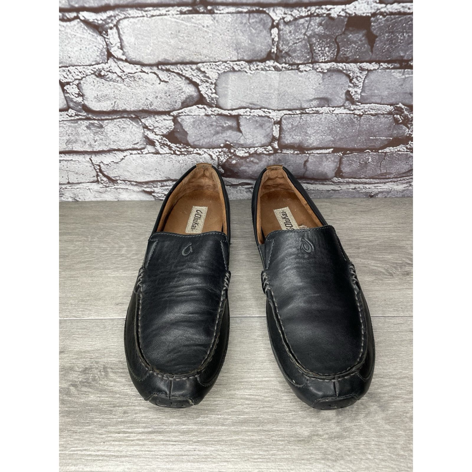 Olukai Olukai Akepa Moc Slip On Loafers Men's size 10.5 Black Leath Size US 10.5 / EU 43-44 - 2 Thumbnail