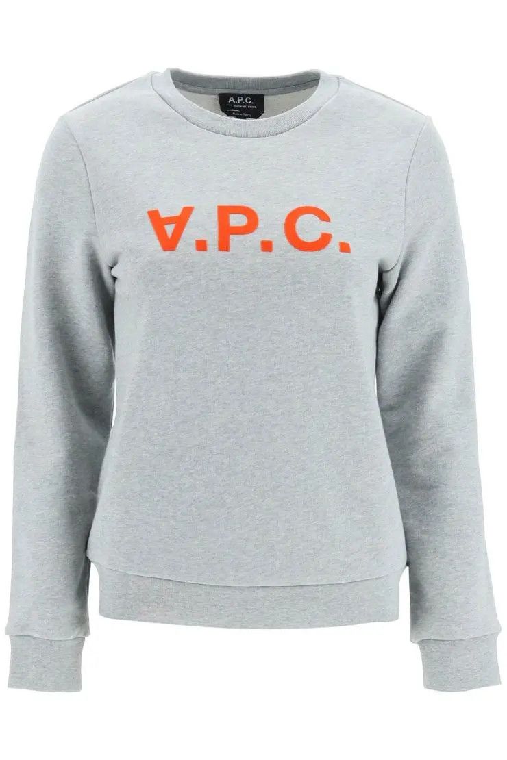 image of A P C O1S22I1N0324 Logo Sweatshirt In Grey, Women's (Size Medium)
