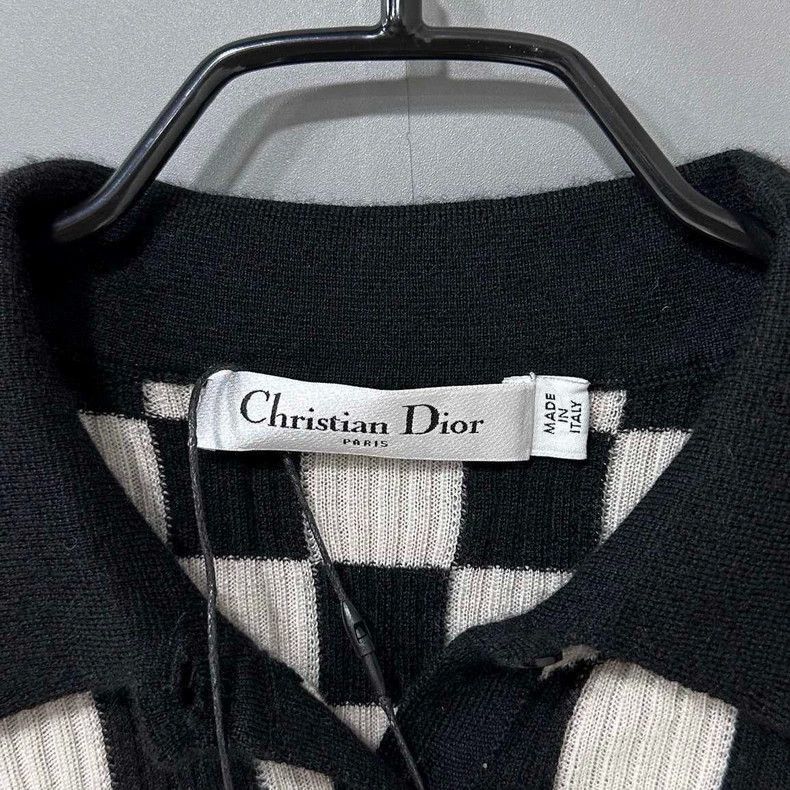 Dior Black and White Checkered Short Sleeve Top-2505 Size XS / US 0-2 / IT 36-38 - 4 Thumbnail