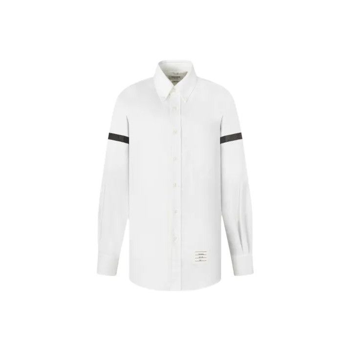 Thom Browne Thom Browne White Fitted Long Sleeve Shirt Size US S / EU 44-46 / 1 - 1 Thumbnail