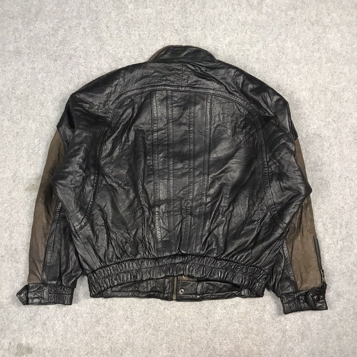 Japanese Brand PELLE STUDIO PUNK LEATHER BOMBER JACKET Size US L / EU 52-54 / 3 - 8 Thumbnail