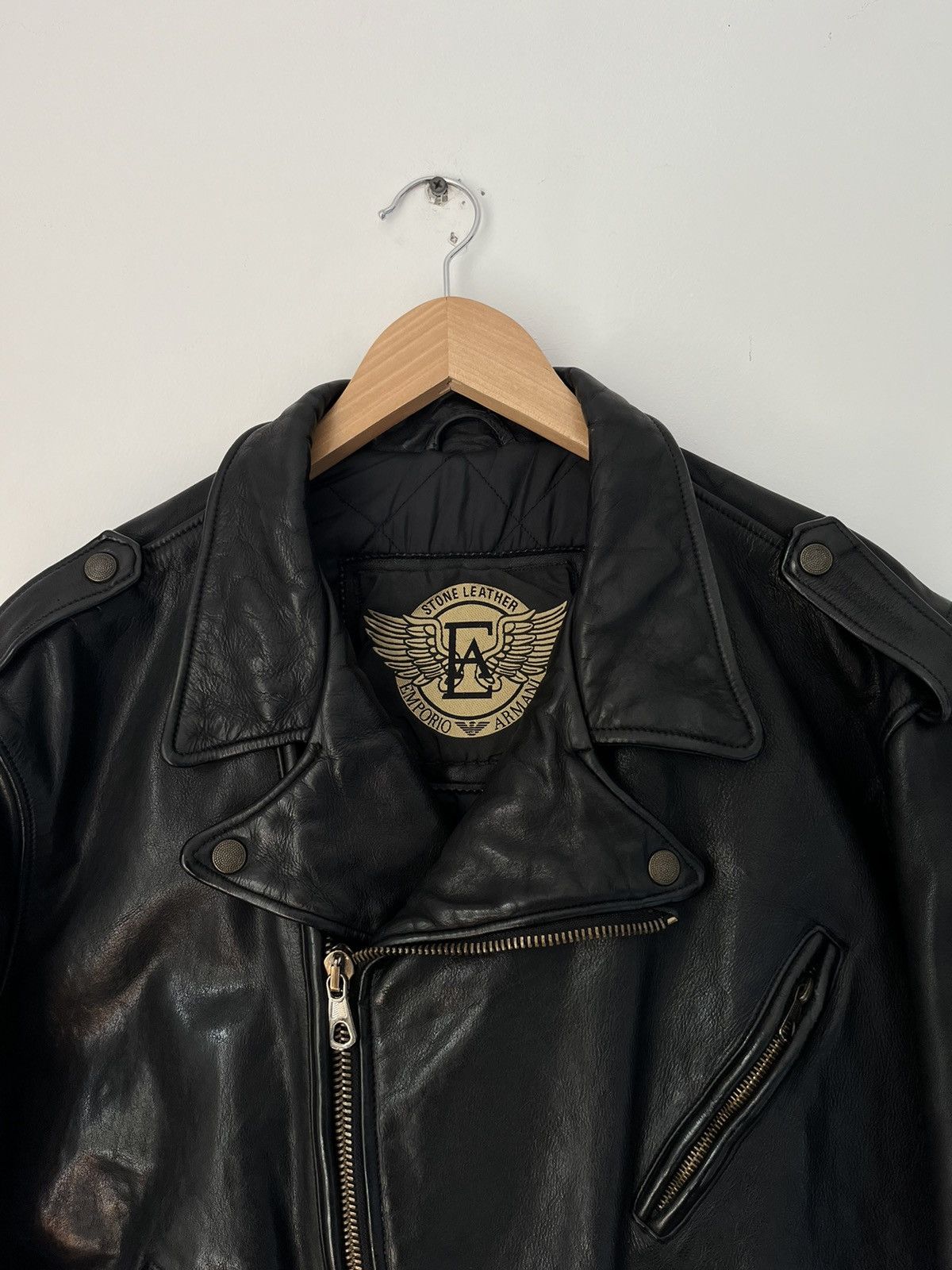 Emporio Armani Emporio Armani 80s 90s Leather Biker Jacket Size US M / EU 48-50 / 2 - 7 Thumbnail