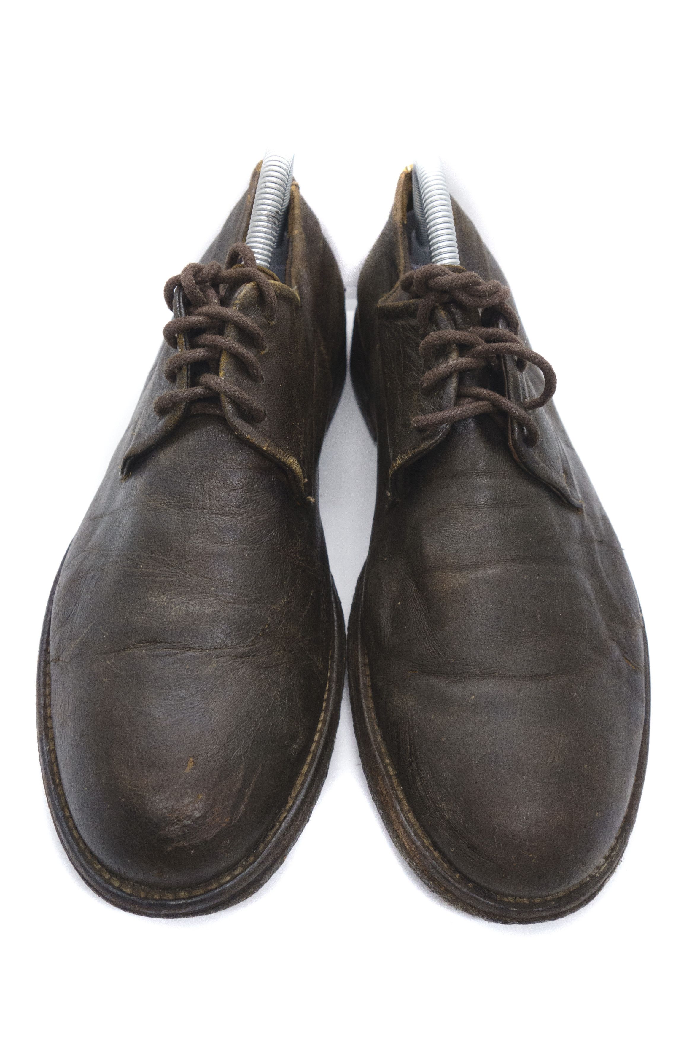 Armani Prive 00S Distressed Leather Low Shoes Vintage Size US 9 / EU 42 - 4 Thumbnail