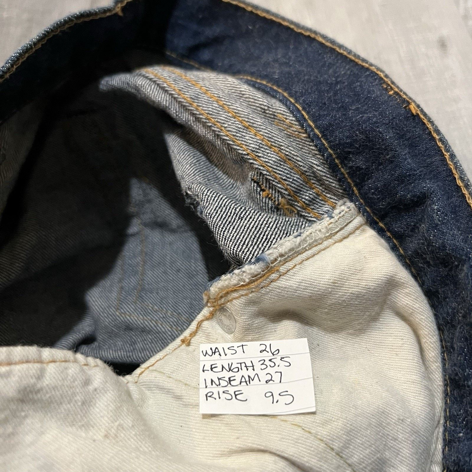 Levi's VTG 1960s Levi's Big E Dark Wash Selvedge Button Fly Jeans Size US 28 / EU 44 - 11 Thumbnail