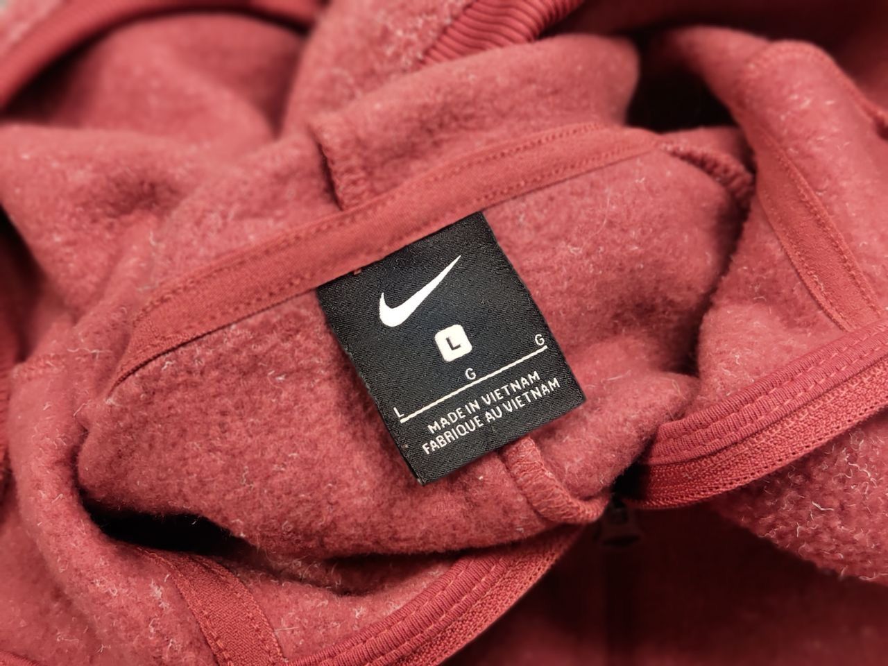 Nike Nike Fleece womens oversized zip-up burgundy Hoodie Size L / US 10 / IT 46 - 14 Thumbnail