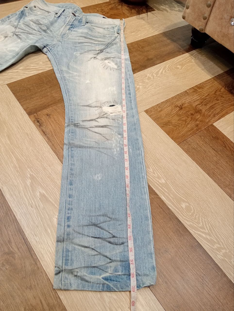 semanticdesign SEMANTIC DESIGN JAPAN LIGHT BLUE DISTRESSED DENIM PANTS Size US 32 / EU 48 - 13 Thumbnail
