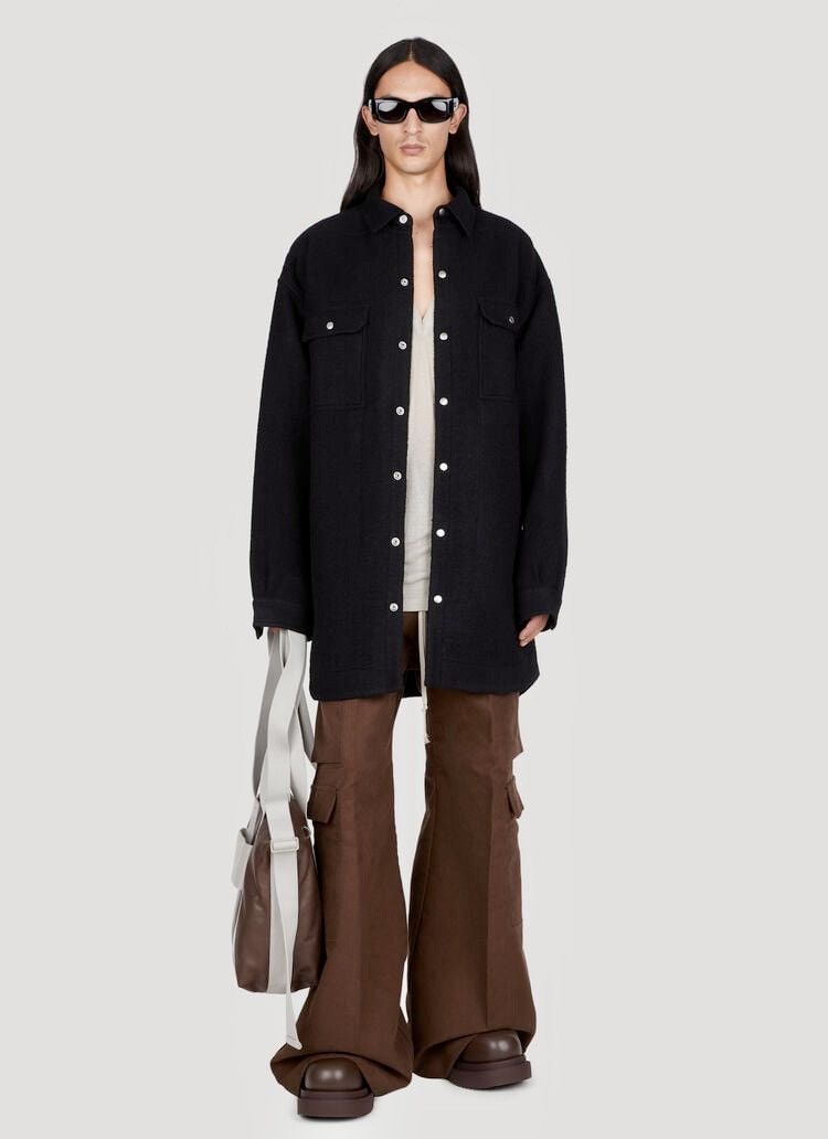 Rick Owens New STROBE Oversized Outershirt Jacket Soft Brushed Cotton M Size US M / EU 48-50 / 2 - 7 Thumbnail