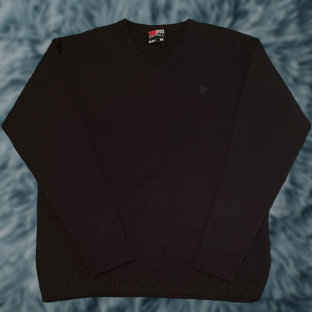 Southpole VINTAGE Southpole Sweater V Neck Mens Large Black Logo Hip Hop Grunge Y2K Pullover Size US L / EU 52-54 / 3 - 1 Thumbnail