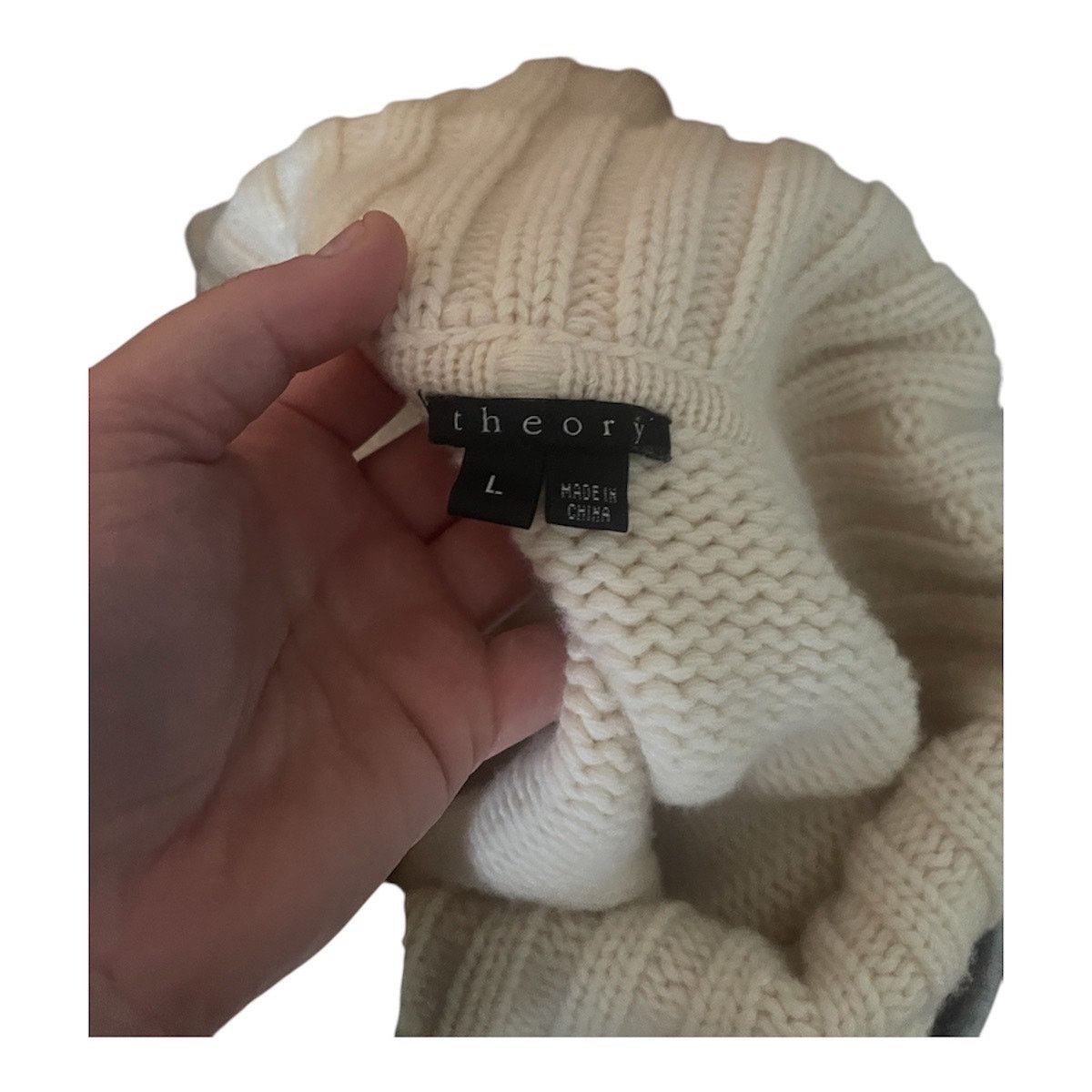 Theory Theory Sweater Women Cream Large Wool Cashmere Size L / US 10 / IT 46 - 6 Thumbnail