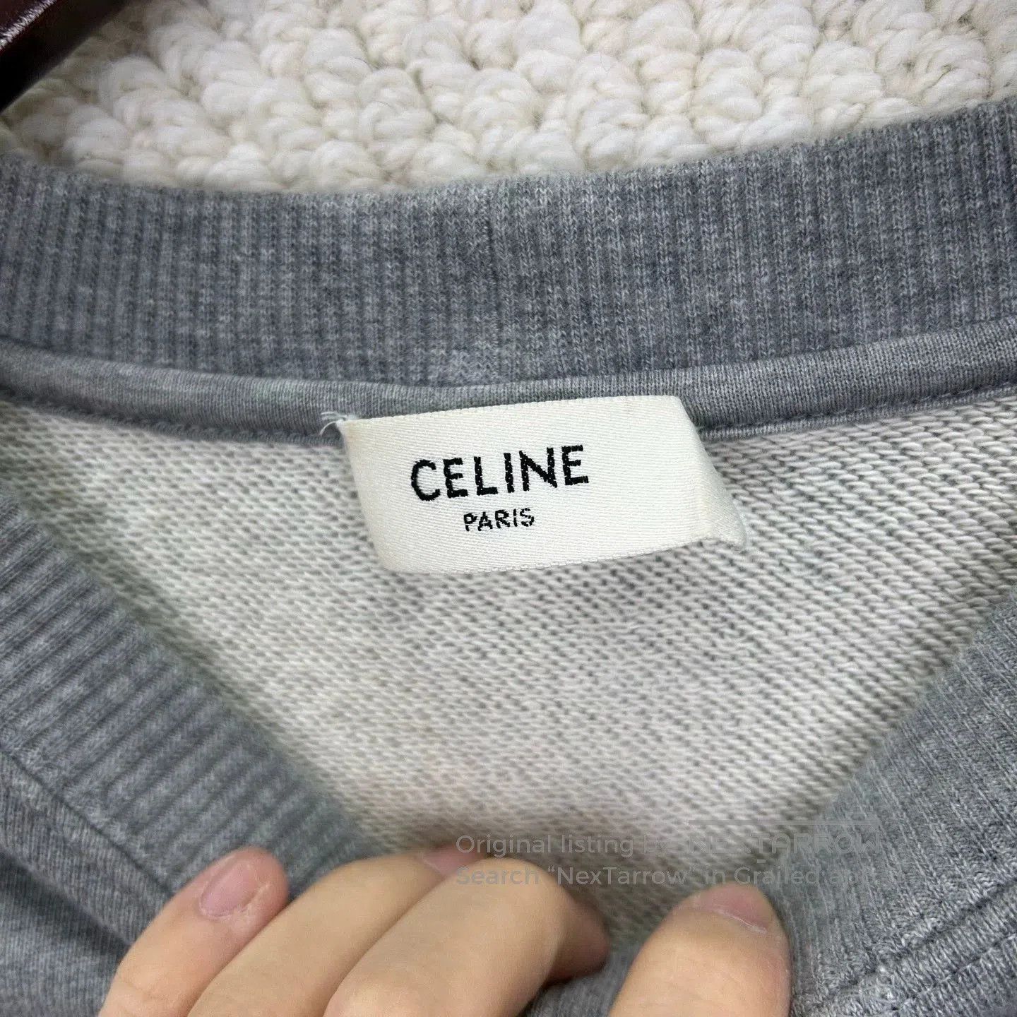 Celine celine gray cropped sweatshirt with print. Size S / US 4 / IT 40 - 3 Thumbnail