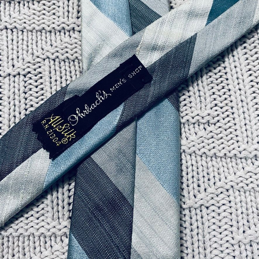 Vintage Vintage gray silver blue ombre silk skinny tie Size ONE SIZE - 3 Thumbnail