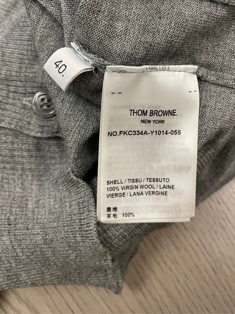 Thom Browne Thom browne Gray classic four-striped wool cardigan jacket Size S / US 4 / IT 40 - 6 Thumbnail