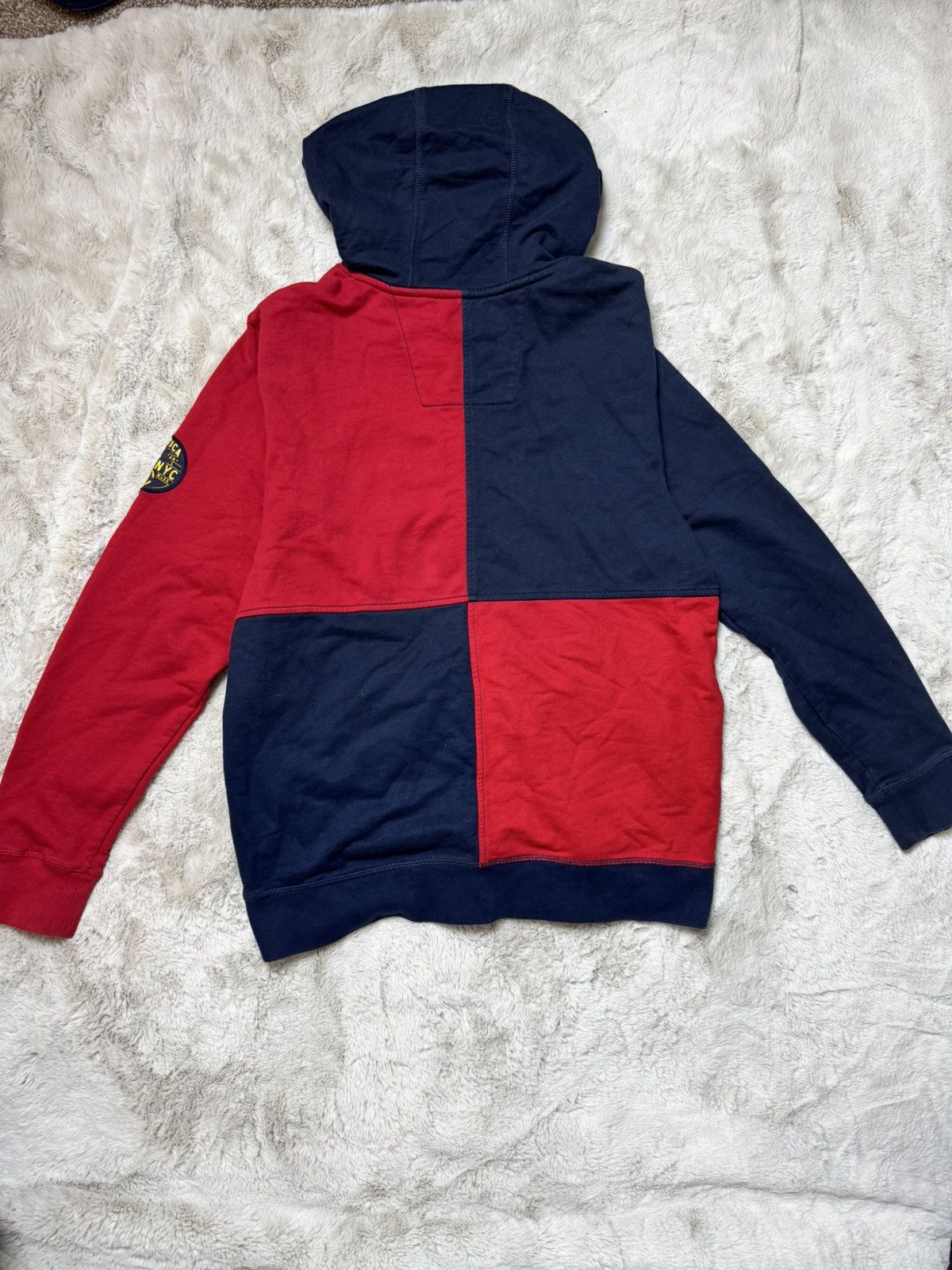 Nautica Nautica Jeans Co Colorblock Hoodie Big Logo Patch – Size M Size US M / EU 48-50 / 2 - 7 Thumbnail