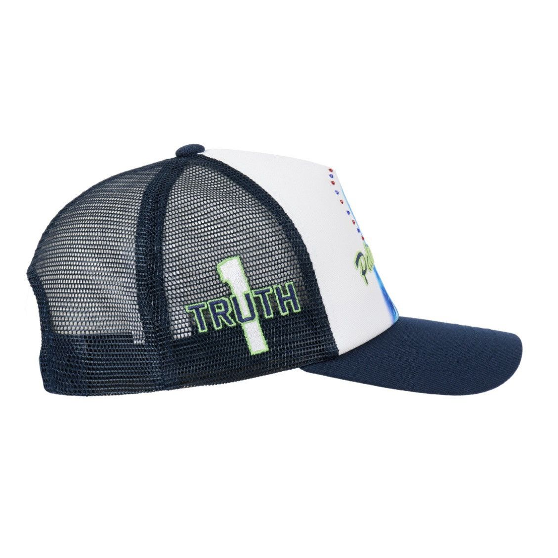 Palace Palace 1 Truth Trucker Mesh Hat White/Navy Deadstock DS Size ONE SIZE - 3 Thumbnail
