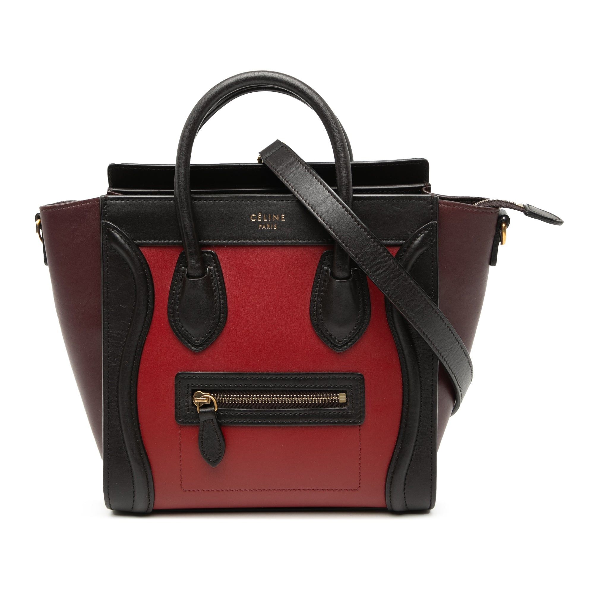 Nano Tricolor Leather Luggage Tote
