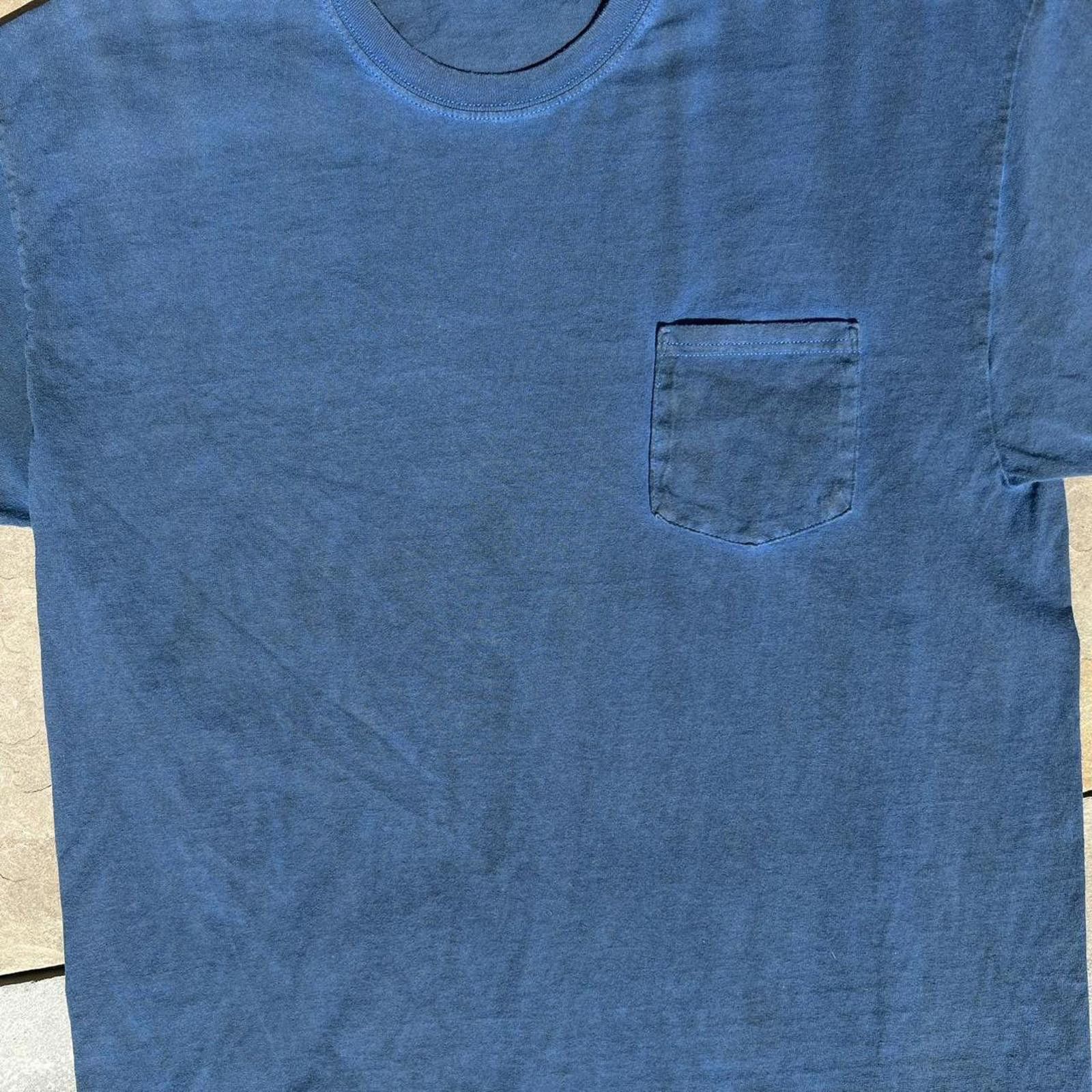 Other Vintage 90s Garment Overdyed Black Blue Pocket T-Shirt Size US XL / EU 56 / 4 - 2 Thumbnail