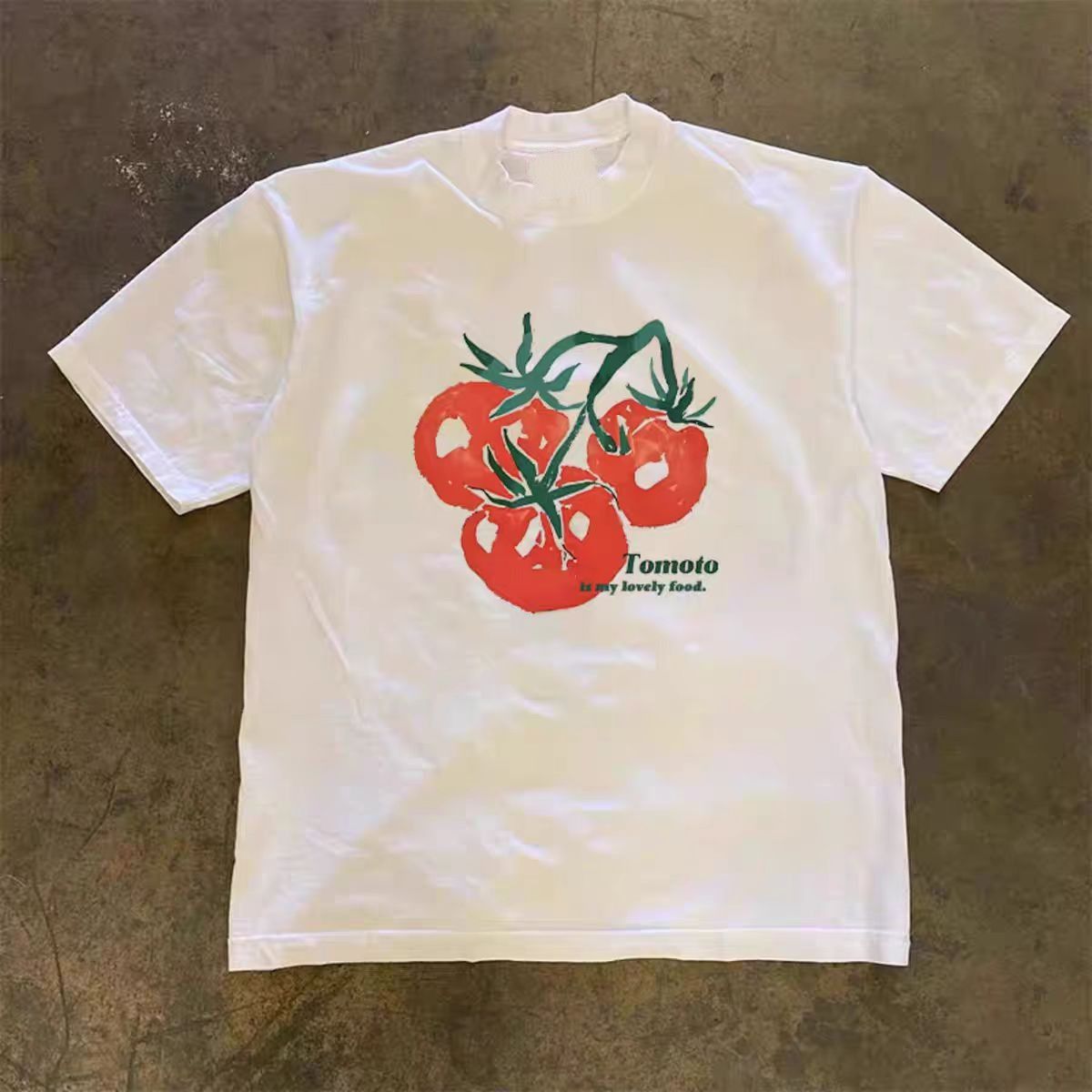 Vintage Street style washed retro tomato print t-shirt Size US M / EU 48-50 / 2 - 1 Thumbnail