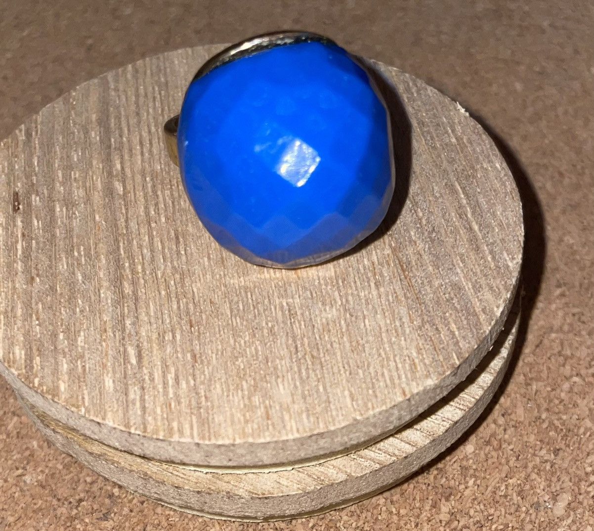 Vintage Vintage 1970’s Lapis Blue Resin Faceted Dome Ring Size 6 Size ONE SIZE - 8 Thumbnail