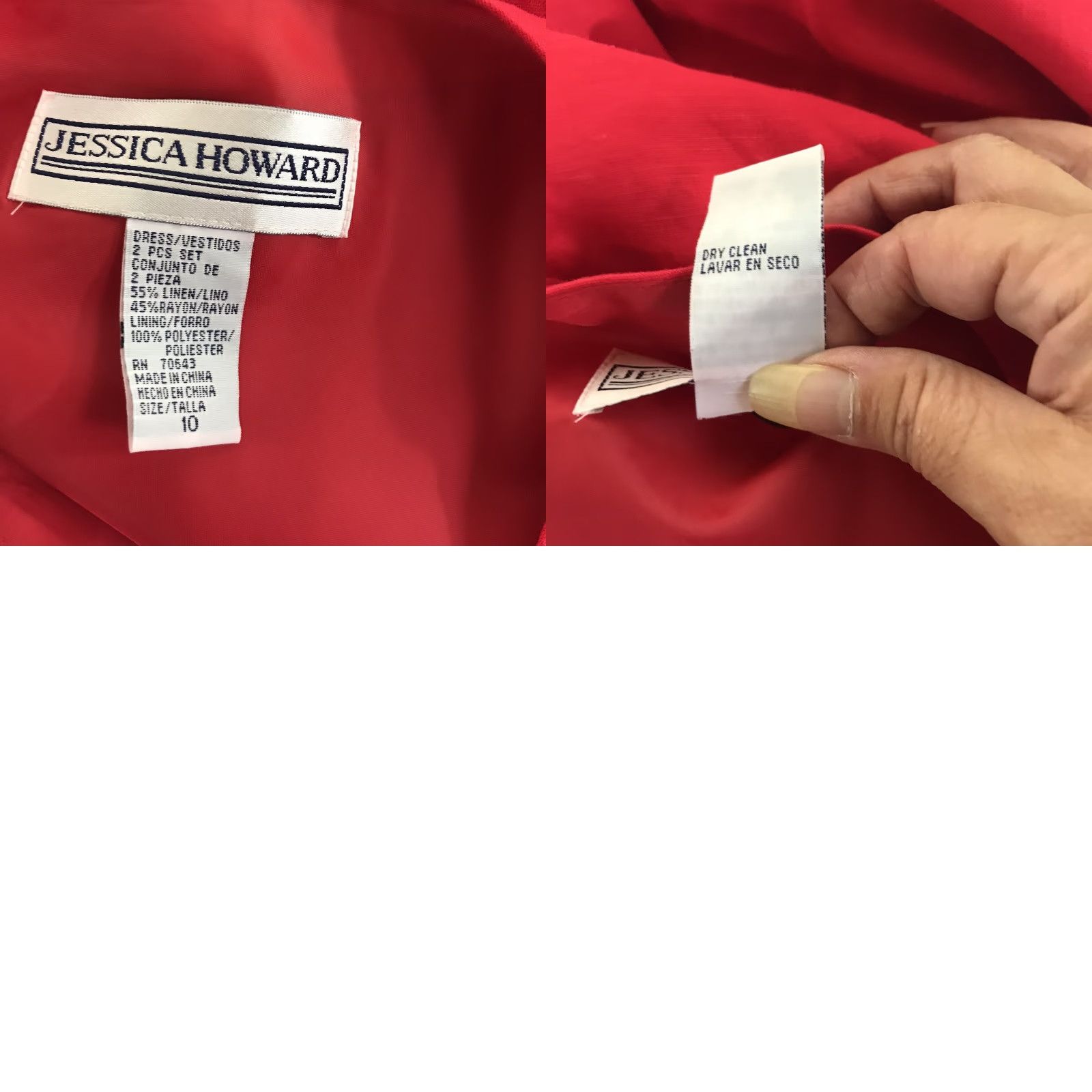 Vintage VINTAGE Jessica Howard Red 2-Piece Suit Set Women’s Size 10 Maxi Dress With Matching Jacket Fall Summer Dressy Size L / US 10 / IT 46 - 8 Thumbnail