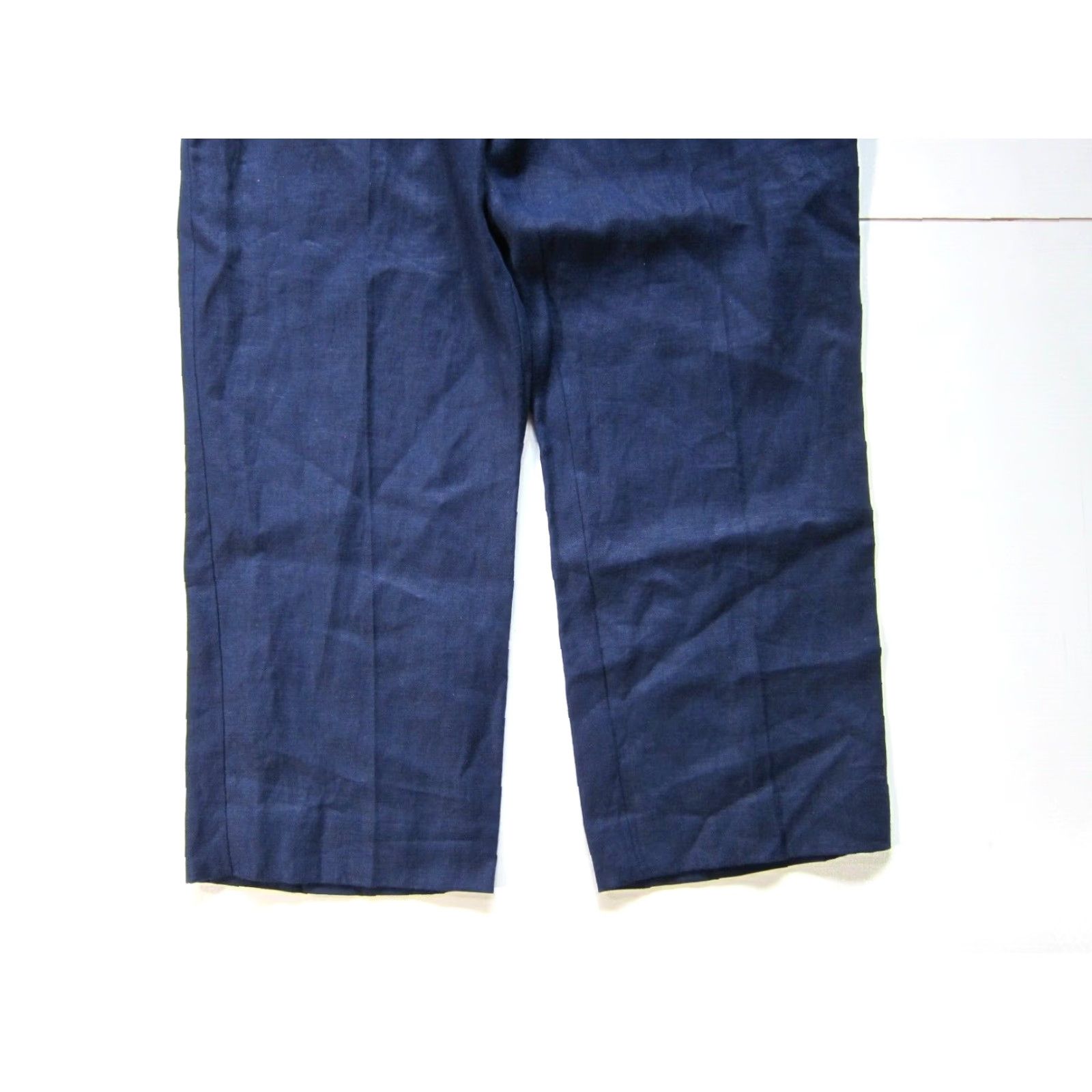 Kenneth Cole Kenneth Cole New York 100% Linen Blue Flat Front Wide Leg Capri Crop Pant 10 Size 32" / US 10 / IT 46 - 8 Thumbnail