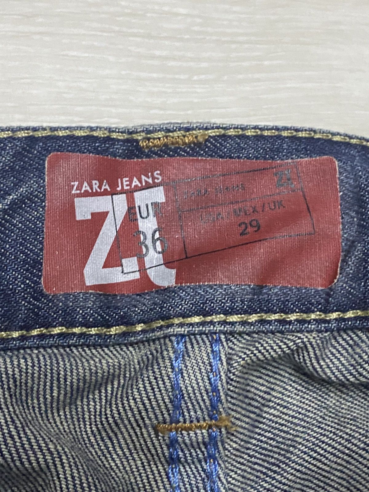 Rhude × Zara Vintage Zara Denim Distressed Straight Fit Jeans Size US 29 - 17 Thumbnail