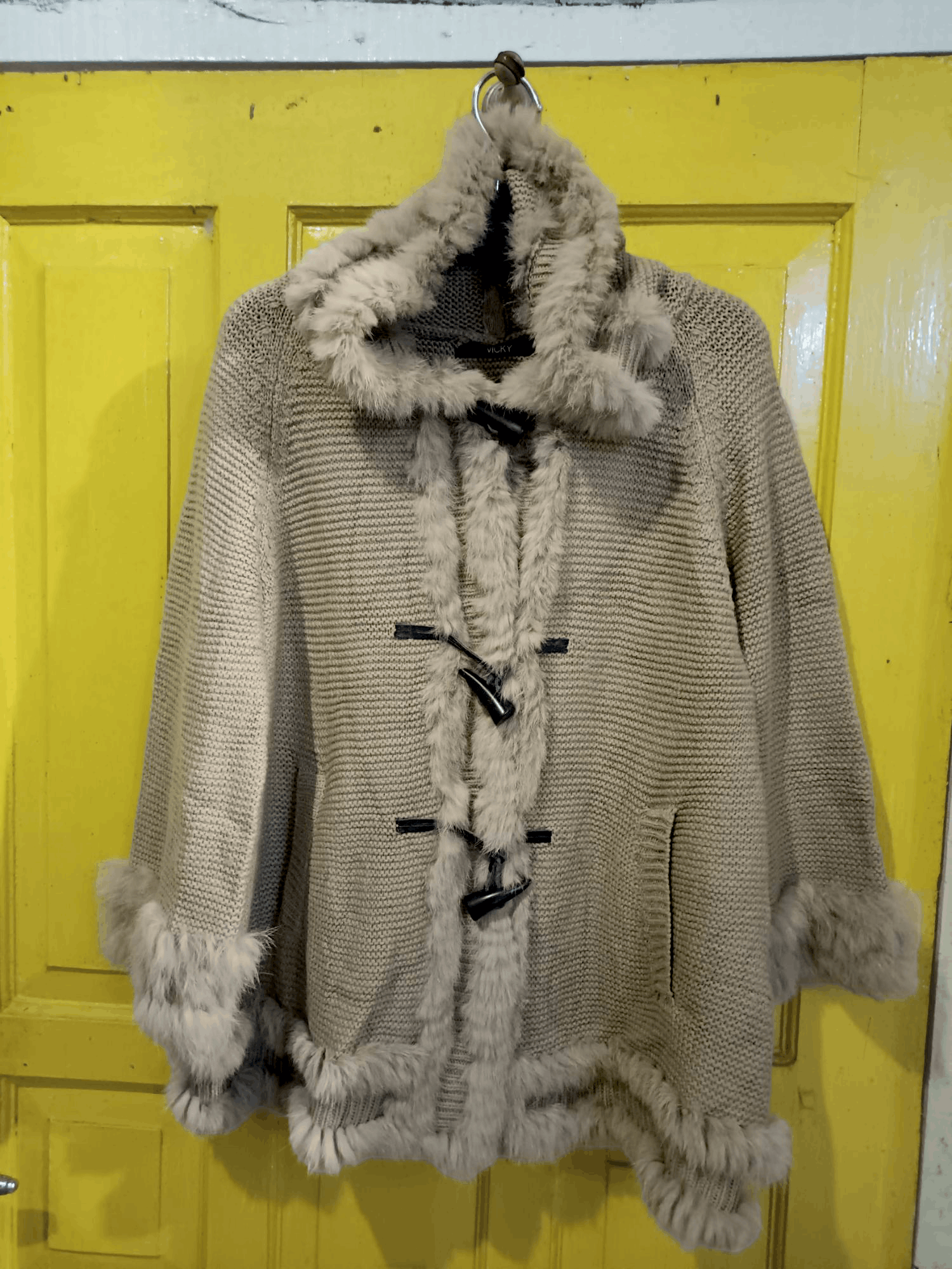 Japanese Brand × Le Grande Bleu (L.G.B.) VICKY Faux Fur Knit Toggle Design Mohair Duffle Jacket Size US L / EU 52-54 / 3 - 22 Thumbnail