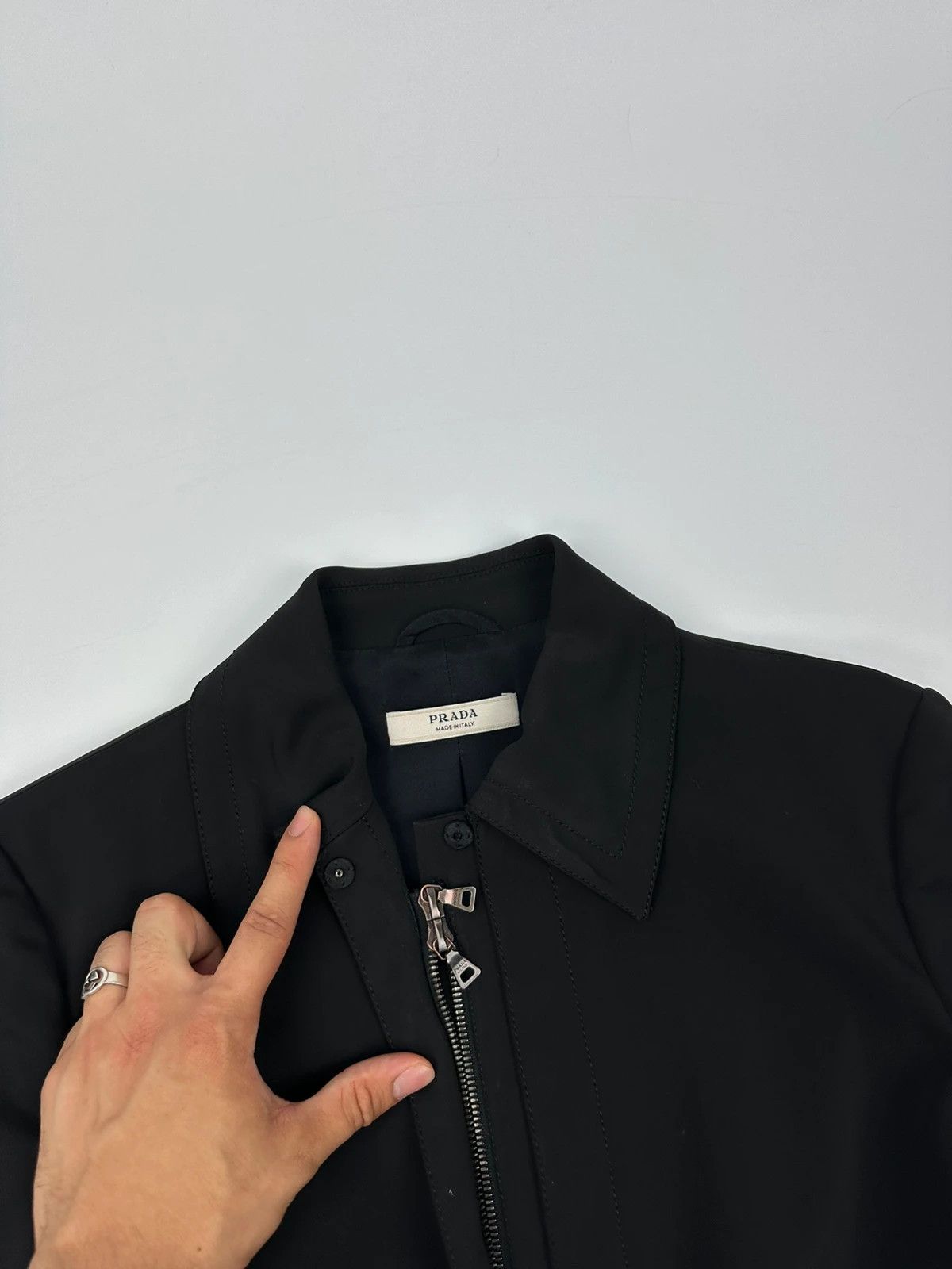 Prada Prada Milano FW2003 Black Blazer Shirt Jacket Elegant Size L / US 10 / IT 46 - 7 Thumbnail