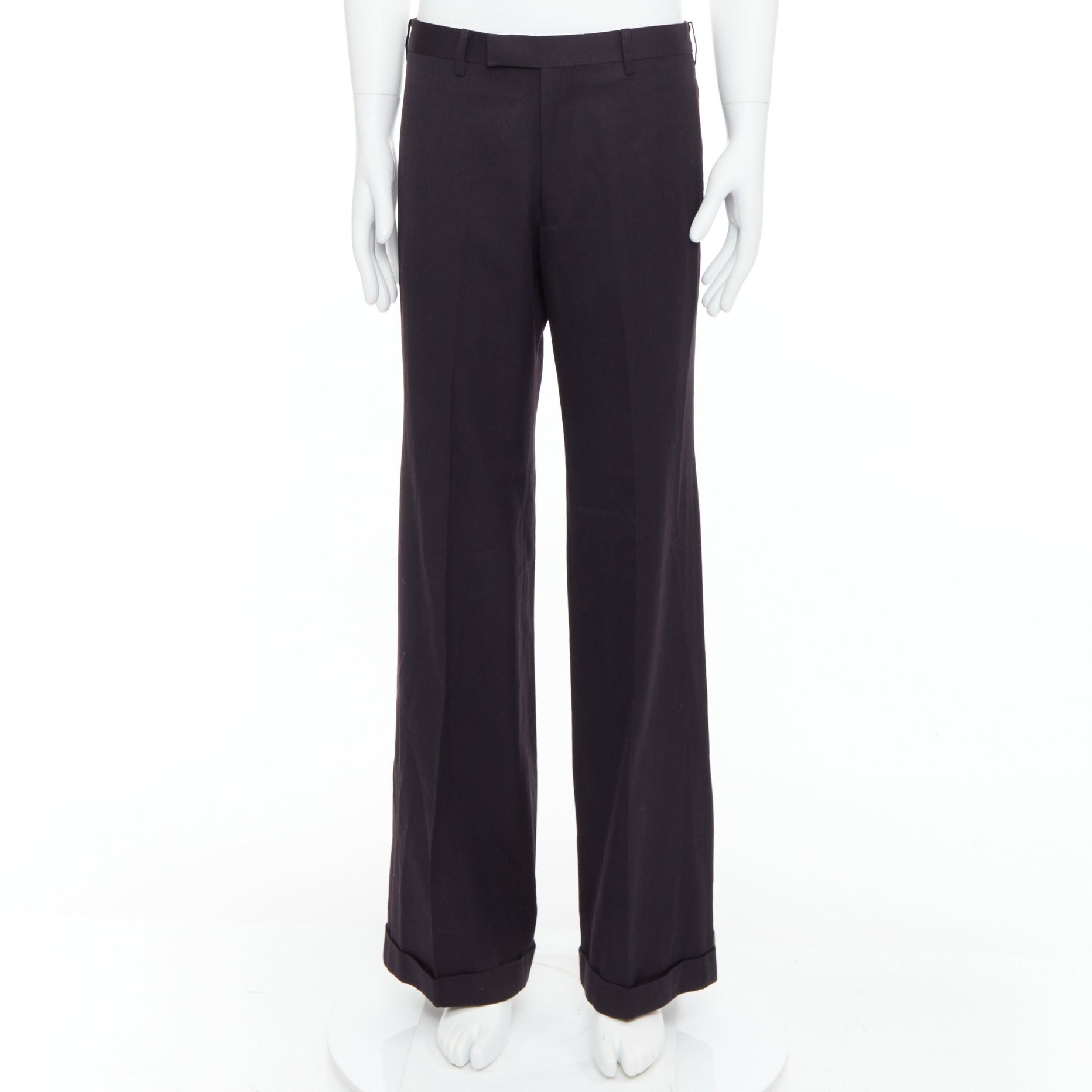 Yohji Yamamoto YOHJI YAMAMOTO Y's dark brown wool cotton blend wide pants JP4 XL Size US 29 - 1 Thumbnail