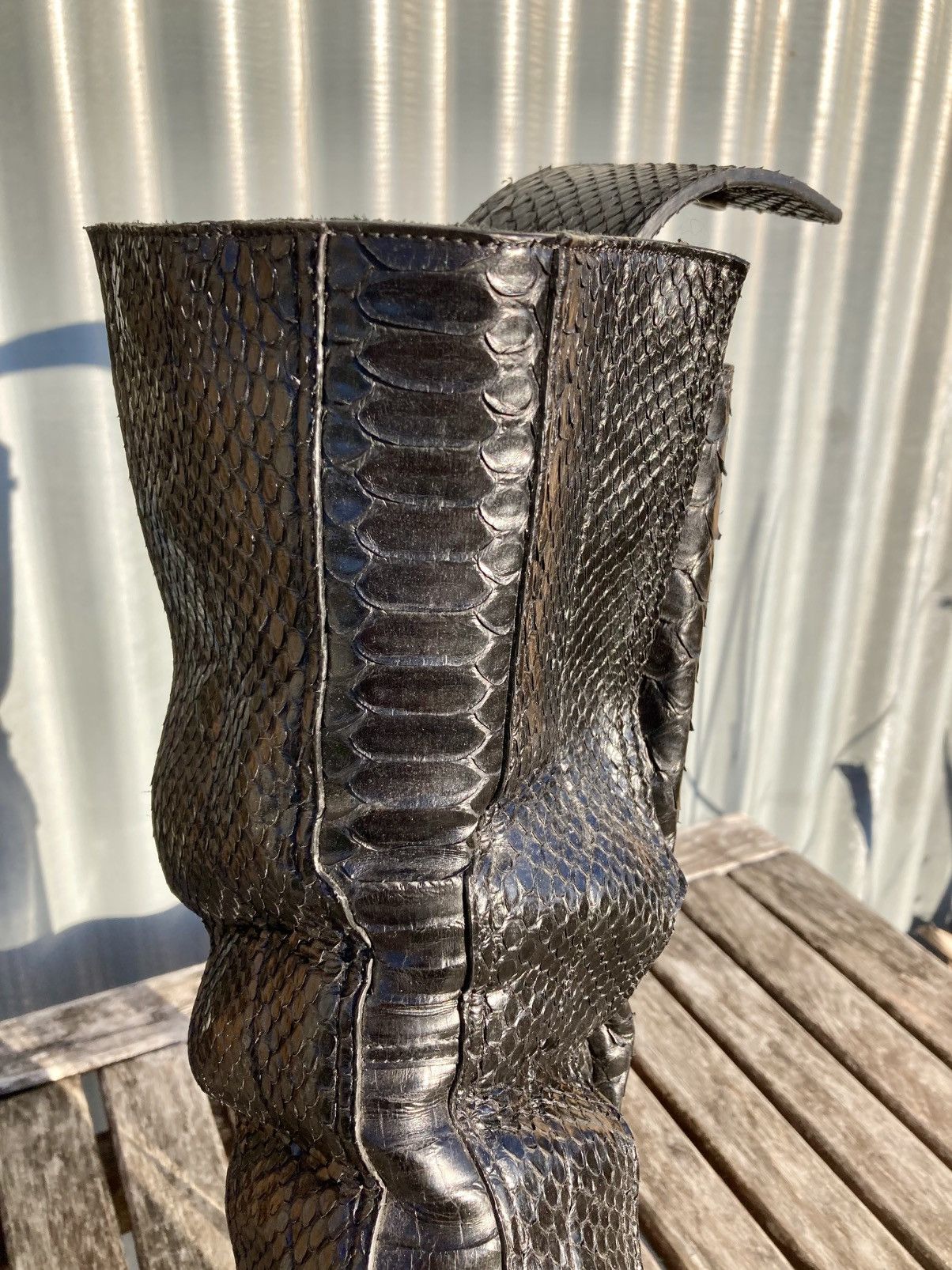 Rick Owens RICK OWENS Black Python Fogpocket Beveled Platform Size US 9 / EU 42 - 9 Thumbnail