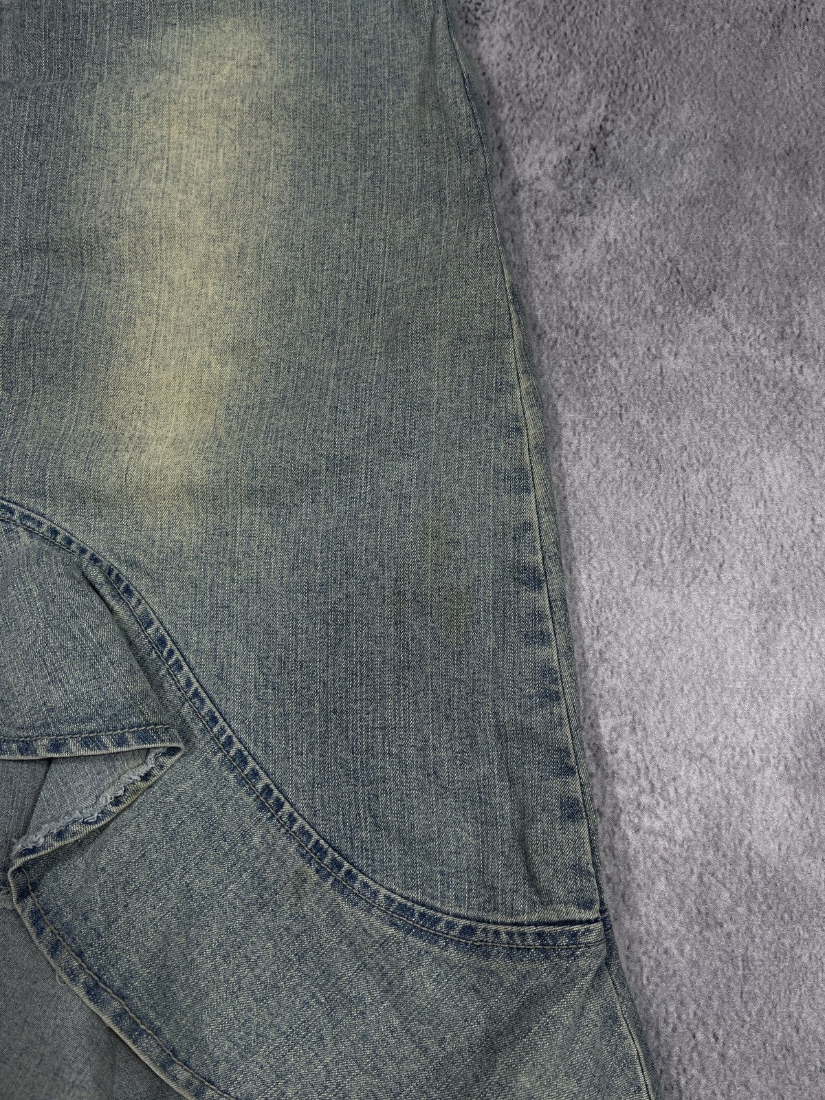 Vintage Vintage 90s Faded denim flared mini skirt streetwear 00s Size 25" / US 0 / IT 36 - 6 Thumbnail
