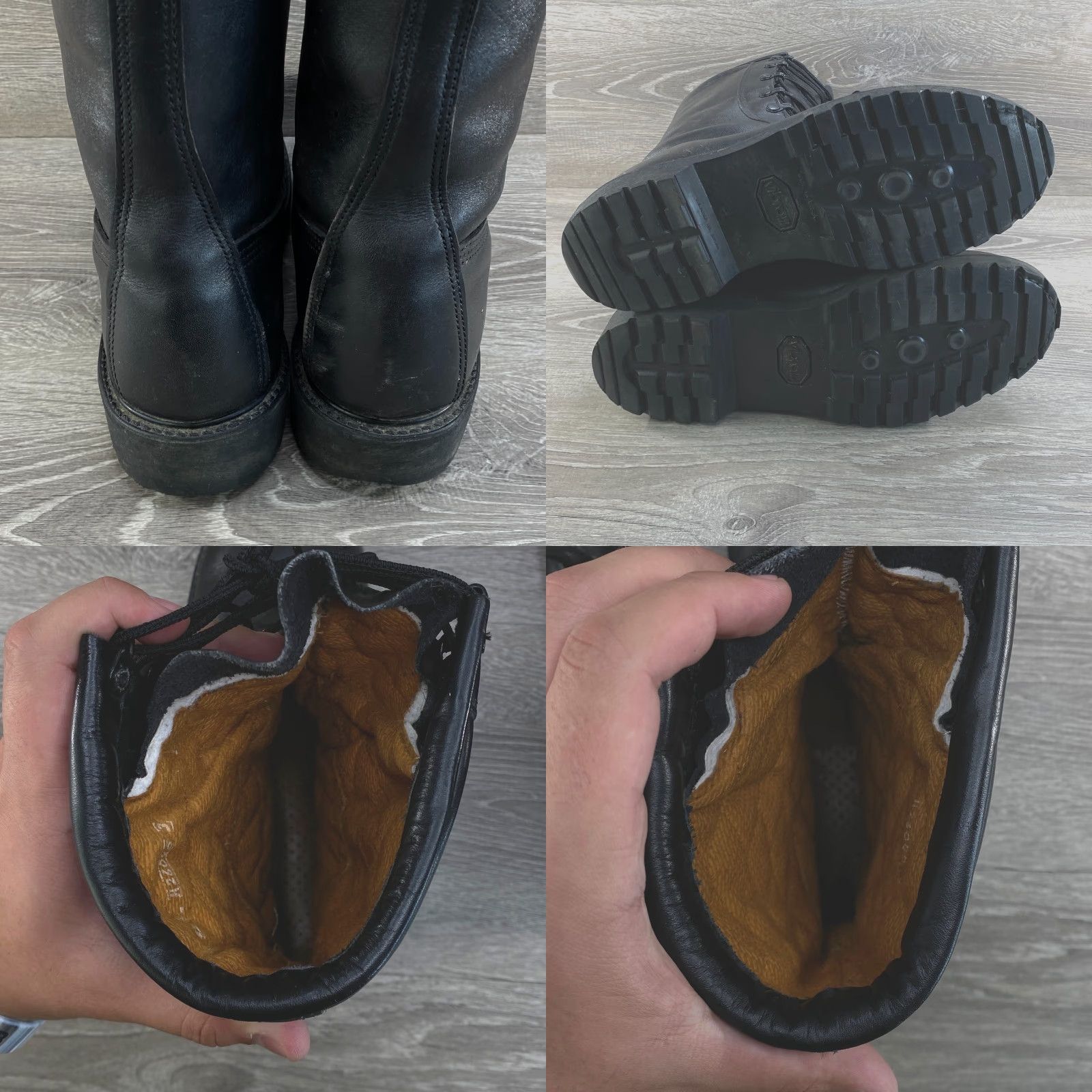 Vibram Mens 8.5 R Black Leather Military Boots Insulated Combat Vibram Sole Made USA - Jungle Boots Combat Boots Mens 8.5 R Black Leather Military Boots Size US 9 / EU 42 - 8 Thumbnail