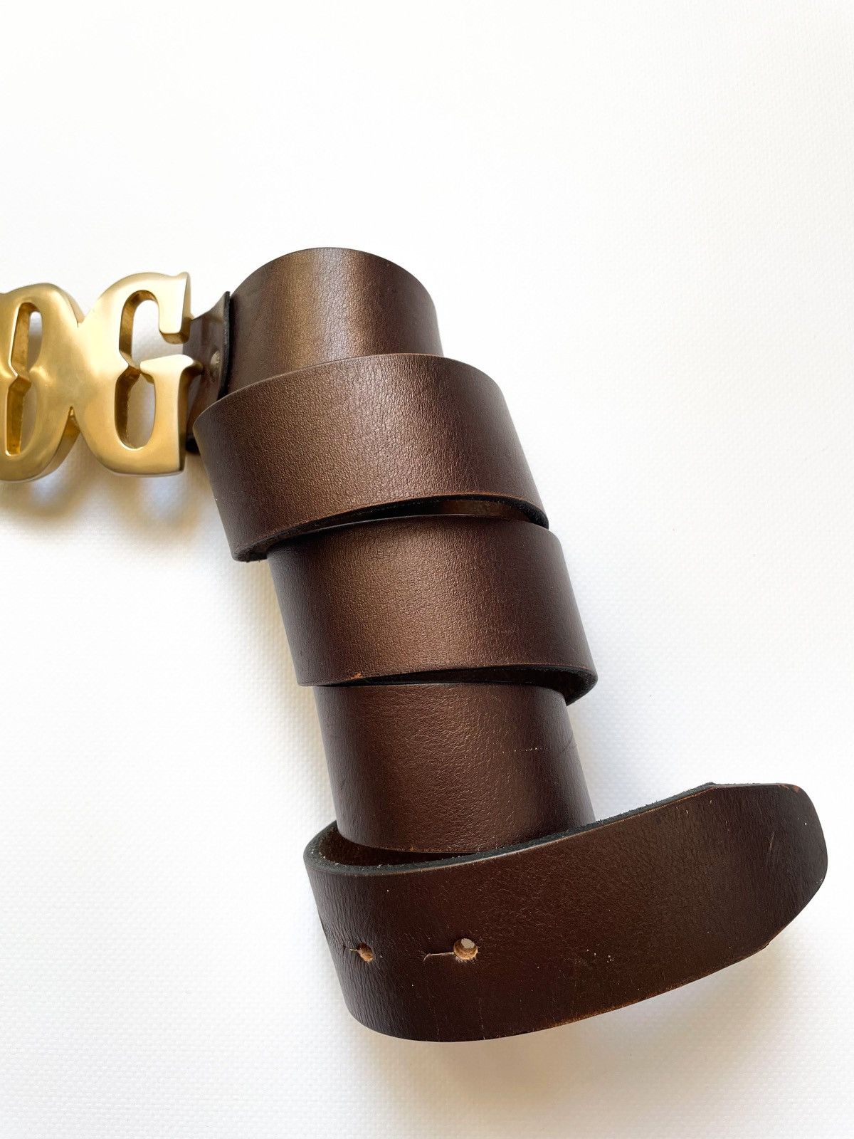 Dolce & Gabbana Vintage Dolce Gabbana logo punk leather belt big buckle Size ONE SIZE - 3 Thumbnail