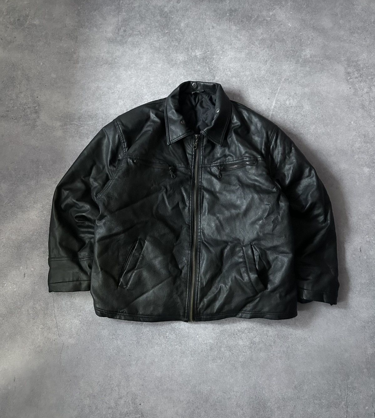 Genuine Leather × Vintage Vintage Genuine Leather jacket mens bomber factur leather Size US M / EU 48-50 / 2 - 1 Thumbnail