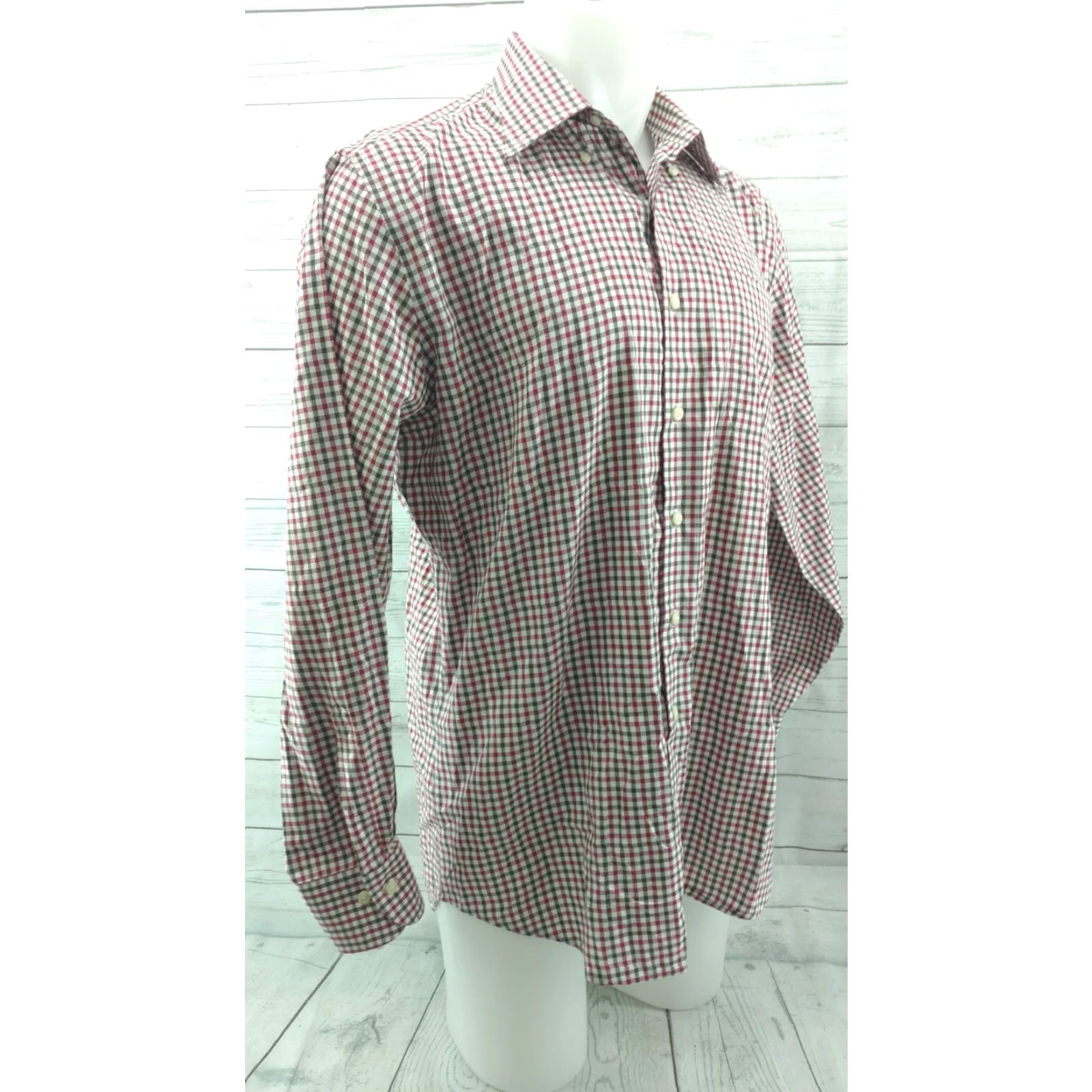 Peter Millar Peter Millar Button Up Shirt Adult Large Red Plaid Long Sleeve Casual Men Size US L / EU 52-54 / 3 - 5 Thumbnail