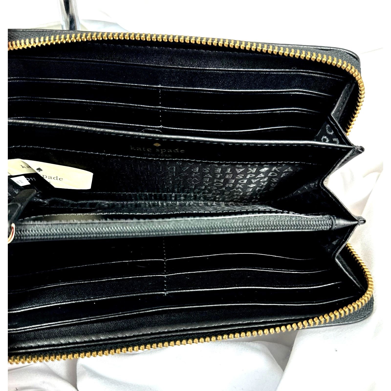 Kate Spade Kate Spade Chester St Pebble Leather Zip Around Wallet Black Size ONE SIZE - 13 Thumbnail