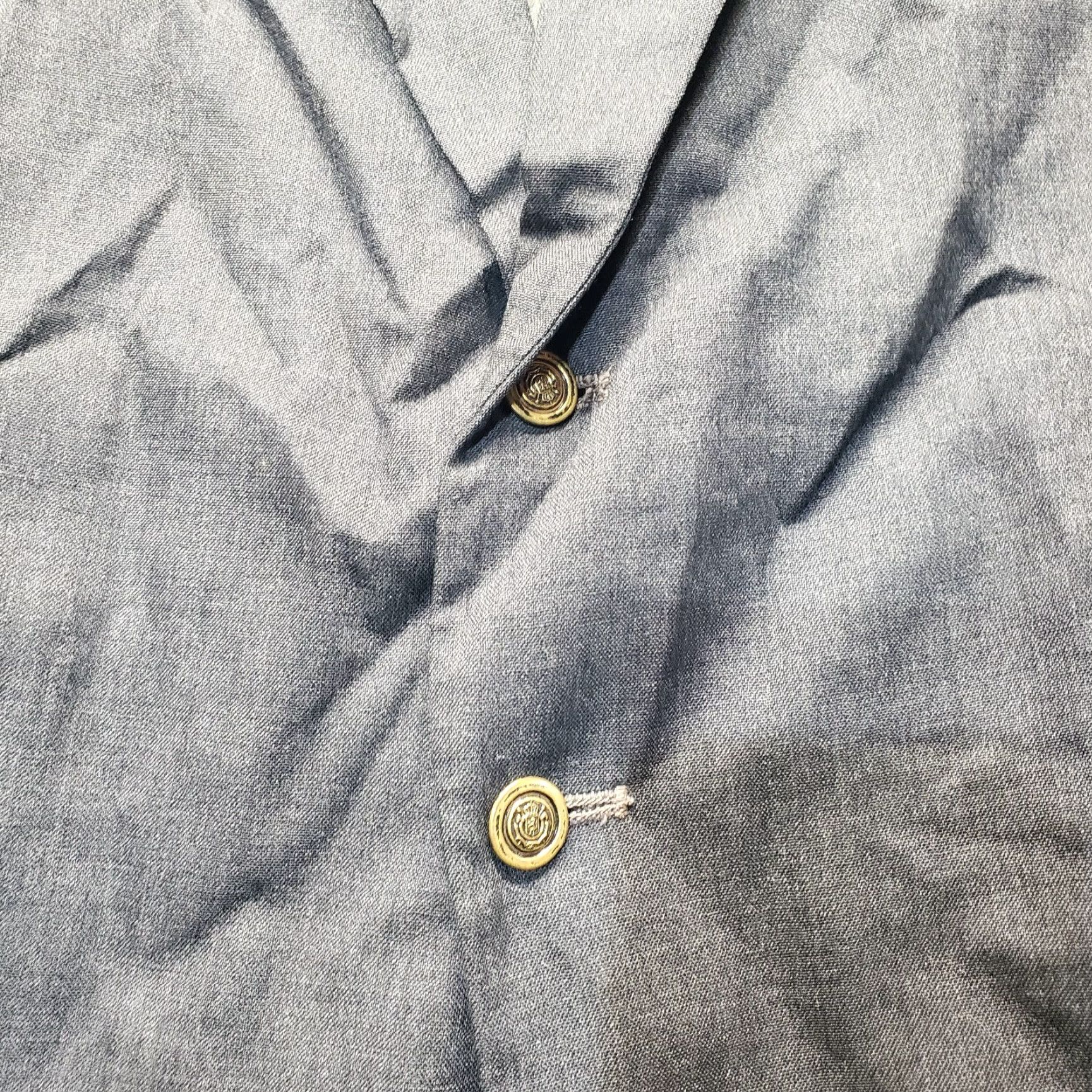 Vintage Blazer Dark Gray Single Breasted 2 Buttons Jacket Adult Men's M Medium Size 40R - 3 Thumbnail